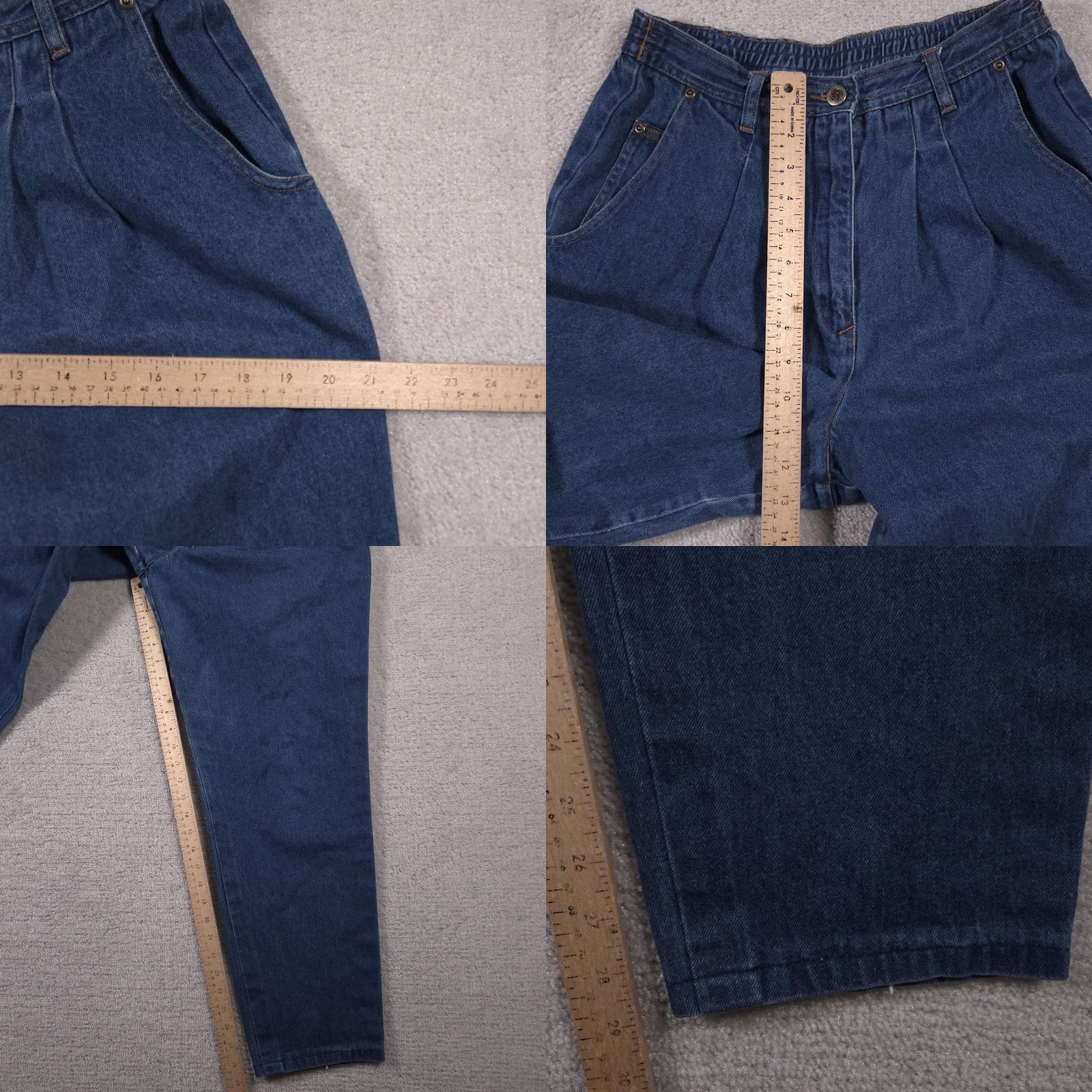 Oleg Cassini VINTAGE Oleg Cassini Jeans Womens 12 High Waist Pleated Tapered Mom Elastic Waist 90s Jeans Womens 12 Blue Medium Wash Denim 90s Womens Jeans Size 34" / US 12 / IT 48 - 9 Thumbnail