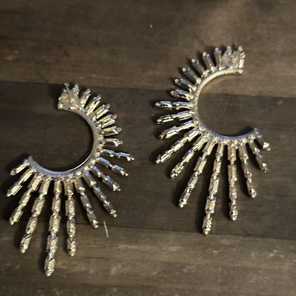 Other Gold tone gemstone sun ray drop earrings Size ONE SIZE - 5 Thumbnail