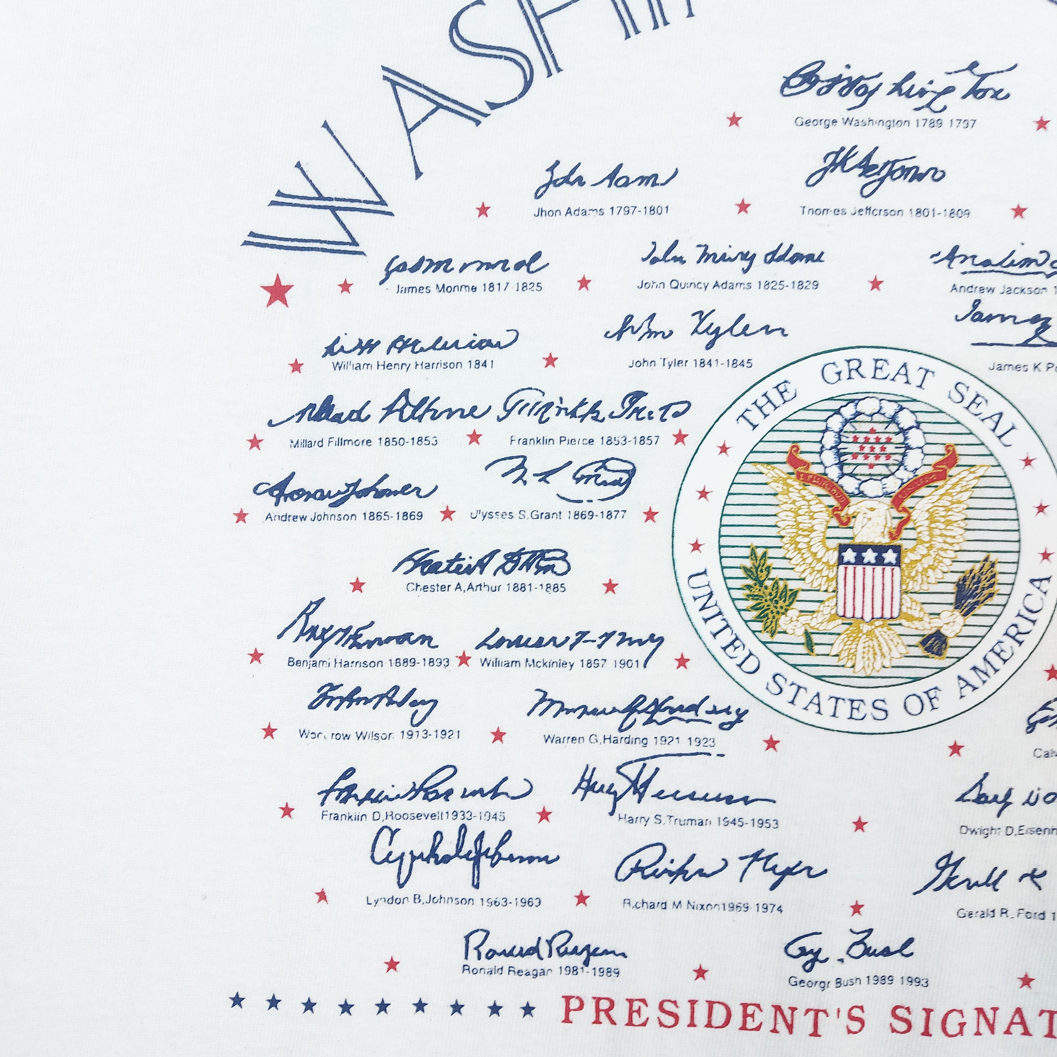 Vintage Vintage 90s Washington DC Presidents Signature Freedom TEE Size US XL / EU 56 / 4 - 4 Thumbnail
