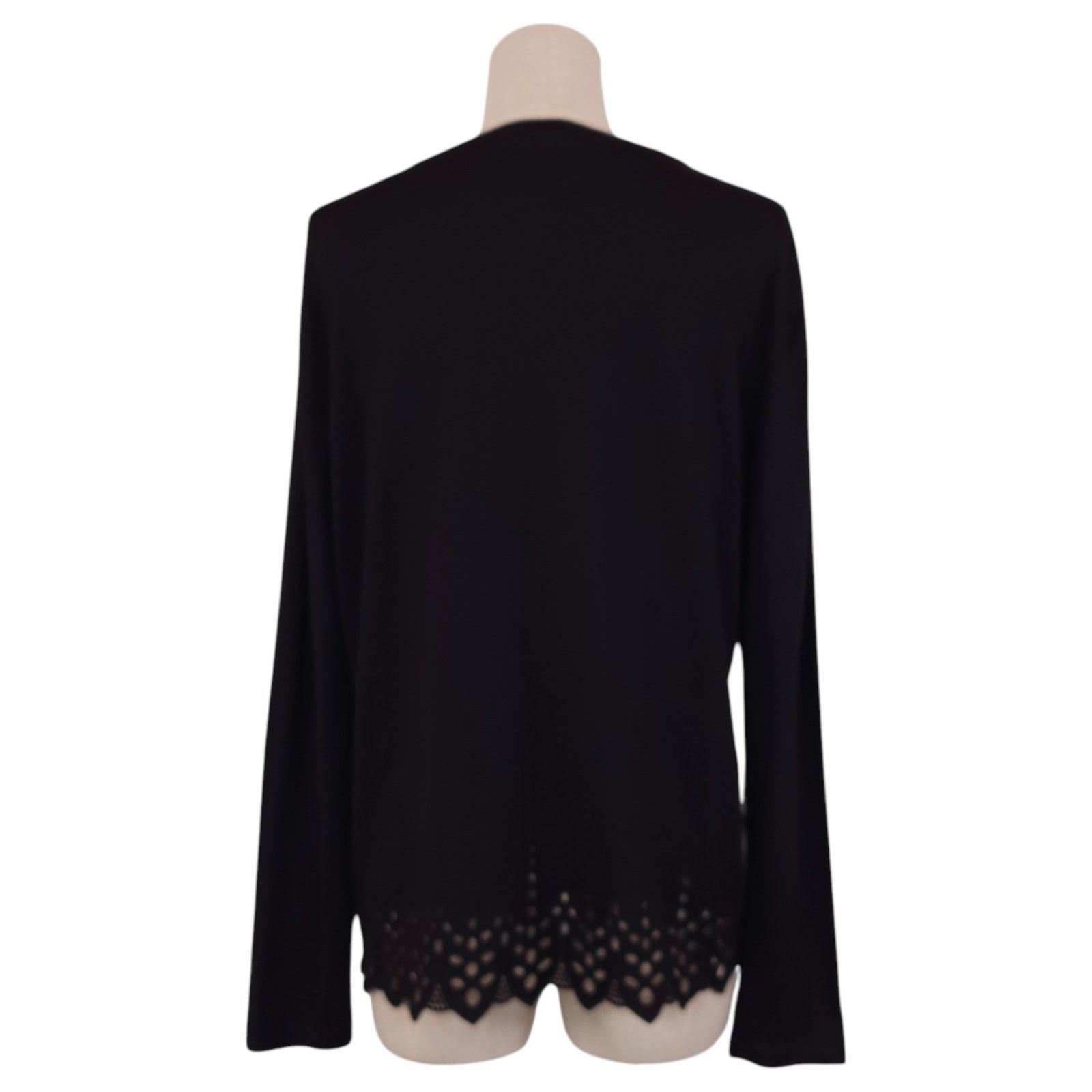 The Kooples The Kooples Broderie Eyelet Long Sleeve Tee Black Sz Medium Size M / US 6-8 / IT 42-44 - 3 Thumbnail
