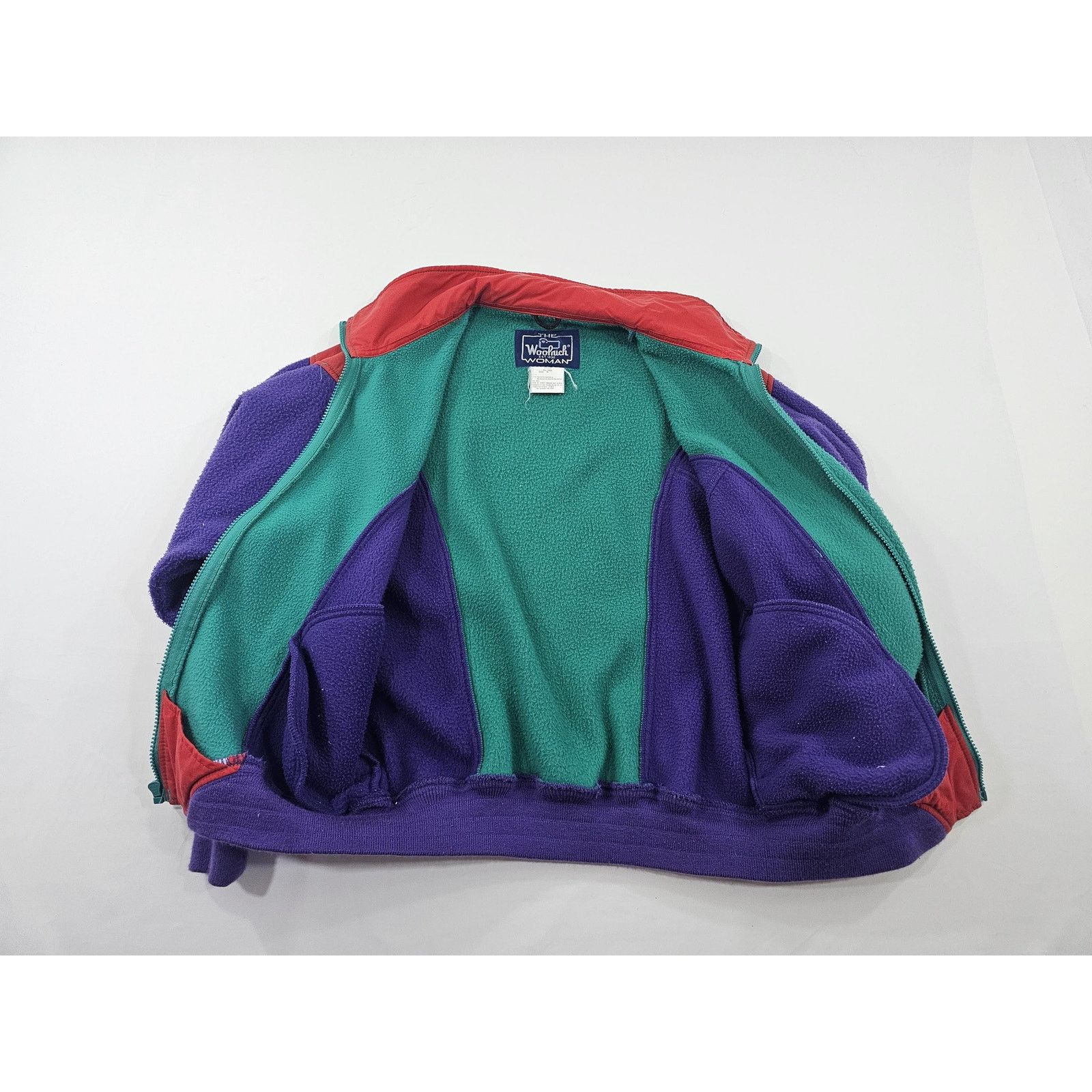 Woolrich Woolen Mills 90s Woolrich Fleece Jacket, Color Block, Womens Sz M Size M / US 6-8 / IT 42-44 - 2 Thumbnail