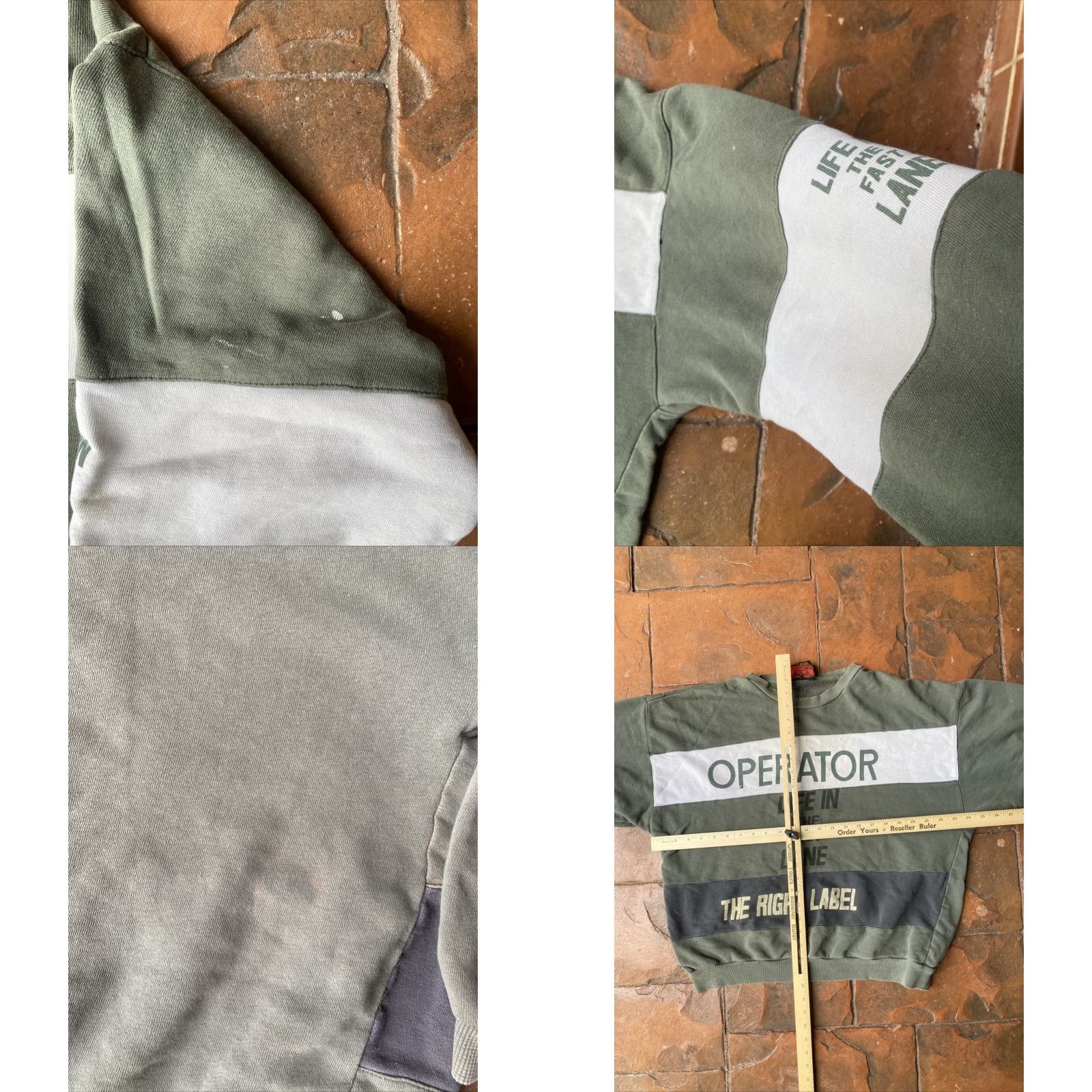Alife VINTAGE 80s Operator Life In The Fast Lane Crewneck Sweatshirt XL Army Shirt Mens Green Size US XL / EU 56 / 4 - 9 Thumbnail