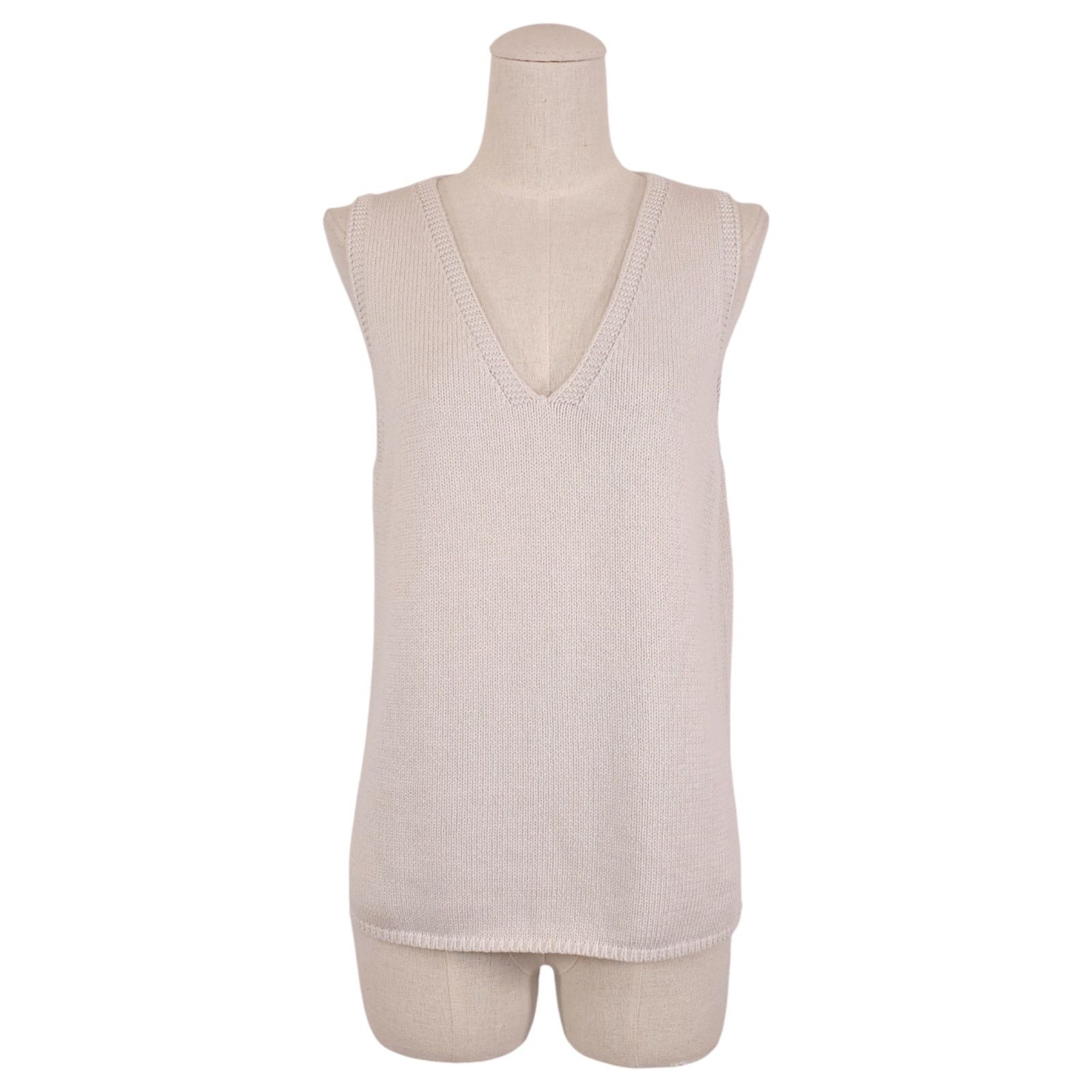 Poetry Sleeveless Cotton Sweater Vest Natural Sz 2