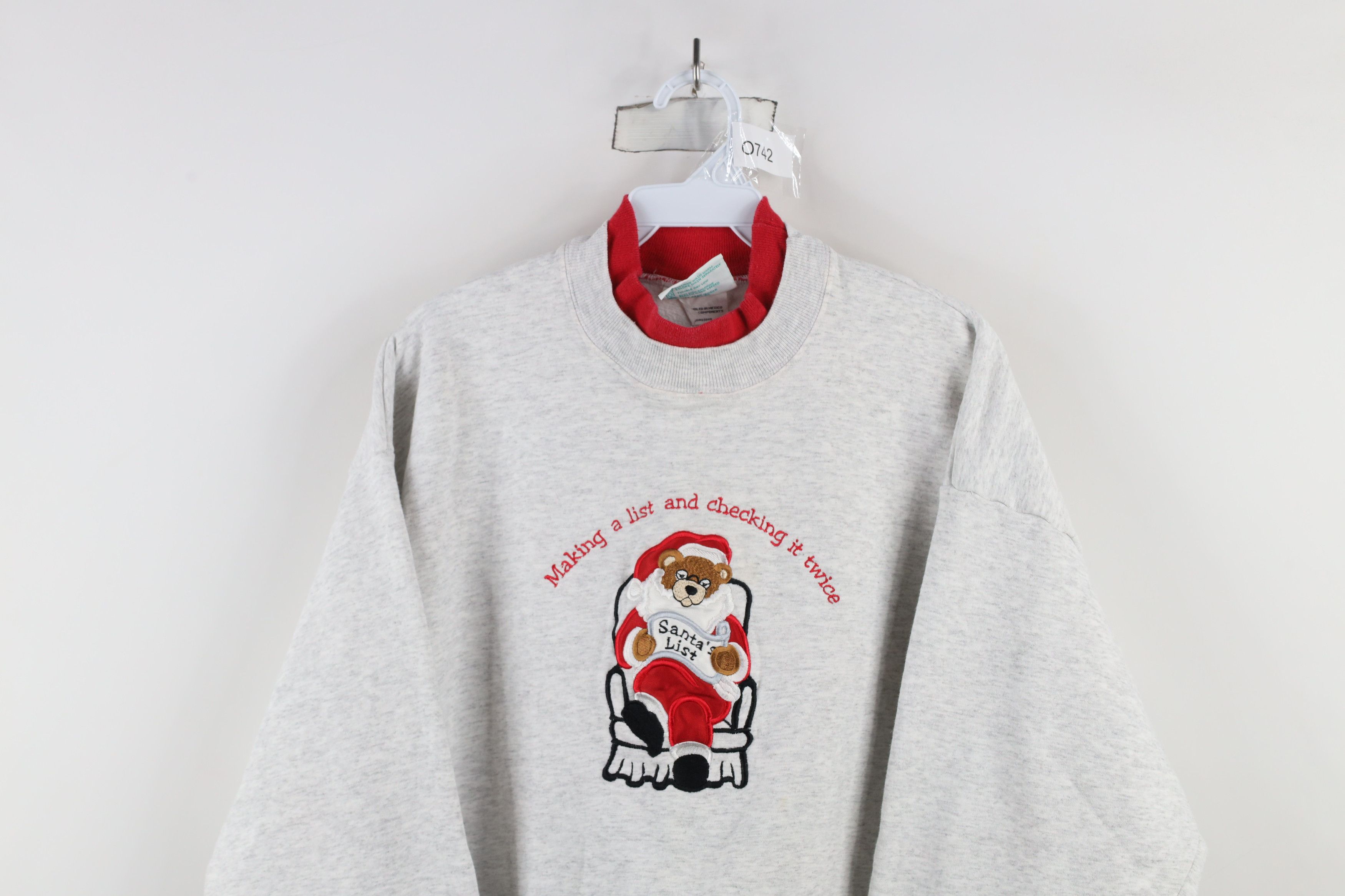 Vintage Vintage 90s Streetwear Christmas Santa Mock Neck Sweatshirt Size XL / US 12-14 / IT 48-50 - 2 Thumbnail