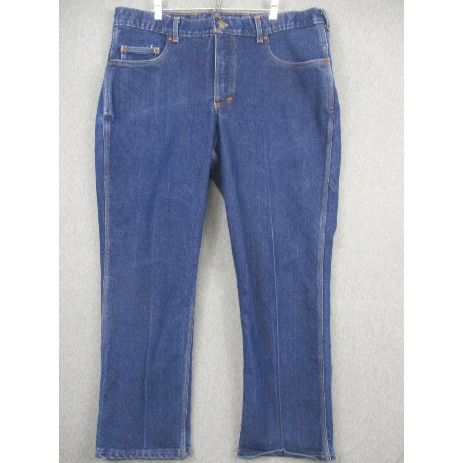Vintage Origin Jeans Mens 40x32 Blue Denim Straight Leg Workwear Leg Jeans USA Rise Mid 5-Pocket O/E Legit Fit Mens Size US 40 / EU 56 - 2 Thumbnail