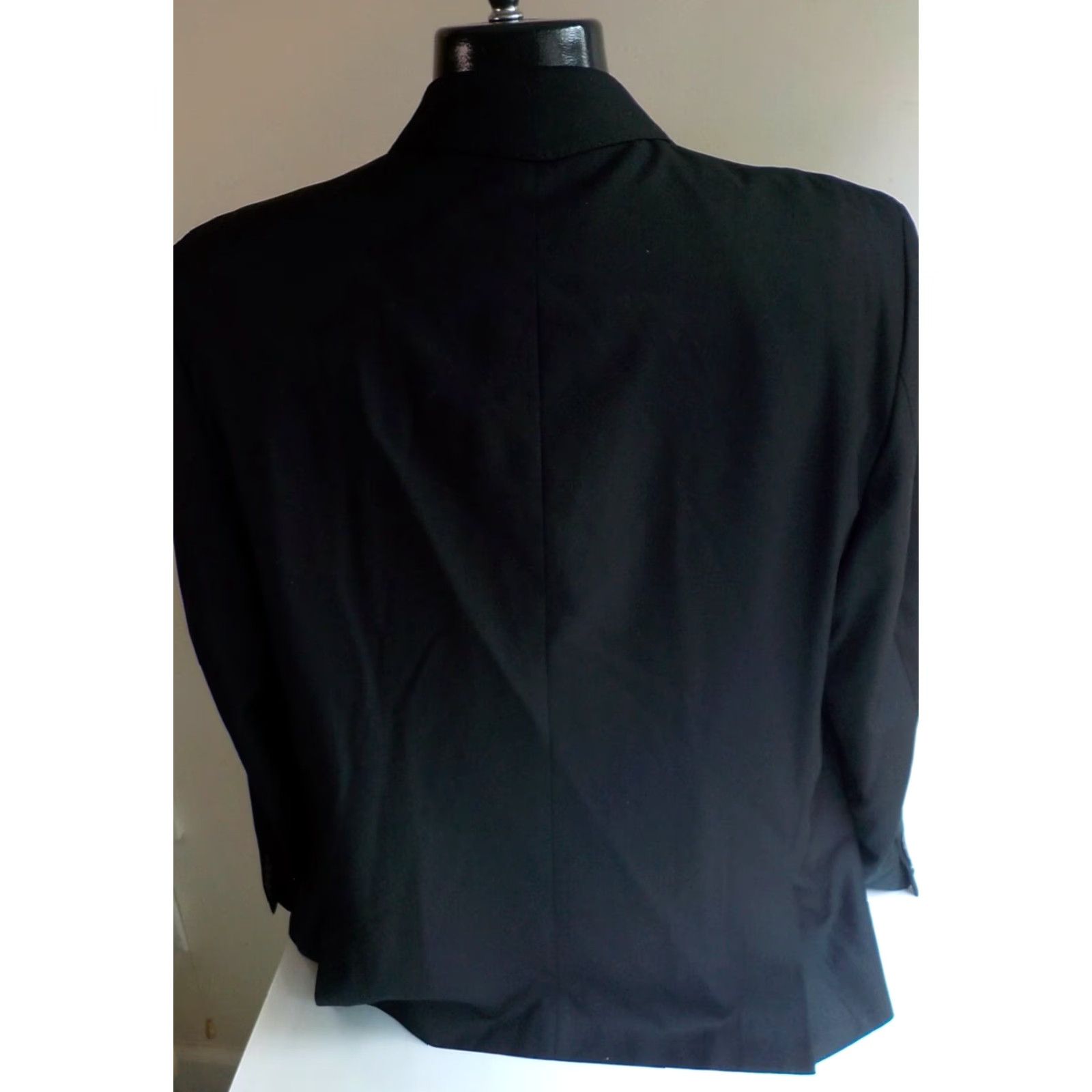 Vintage HOWE Blazer Sport Coat 2 Button Black Poly/Viscose SZ 46R Regular Men’s Blazer Size 46R - 5 Thumbnail