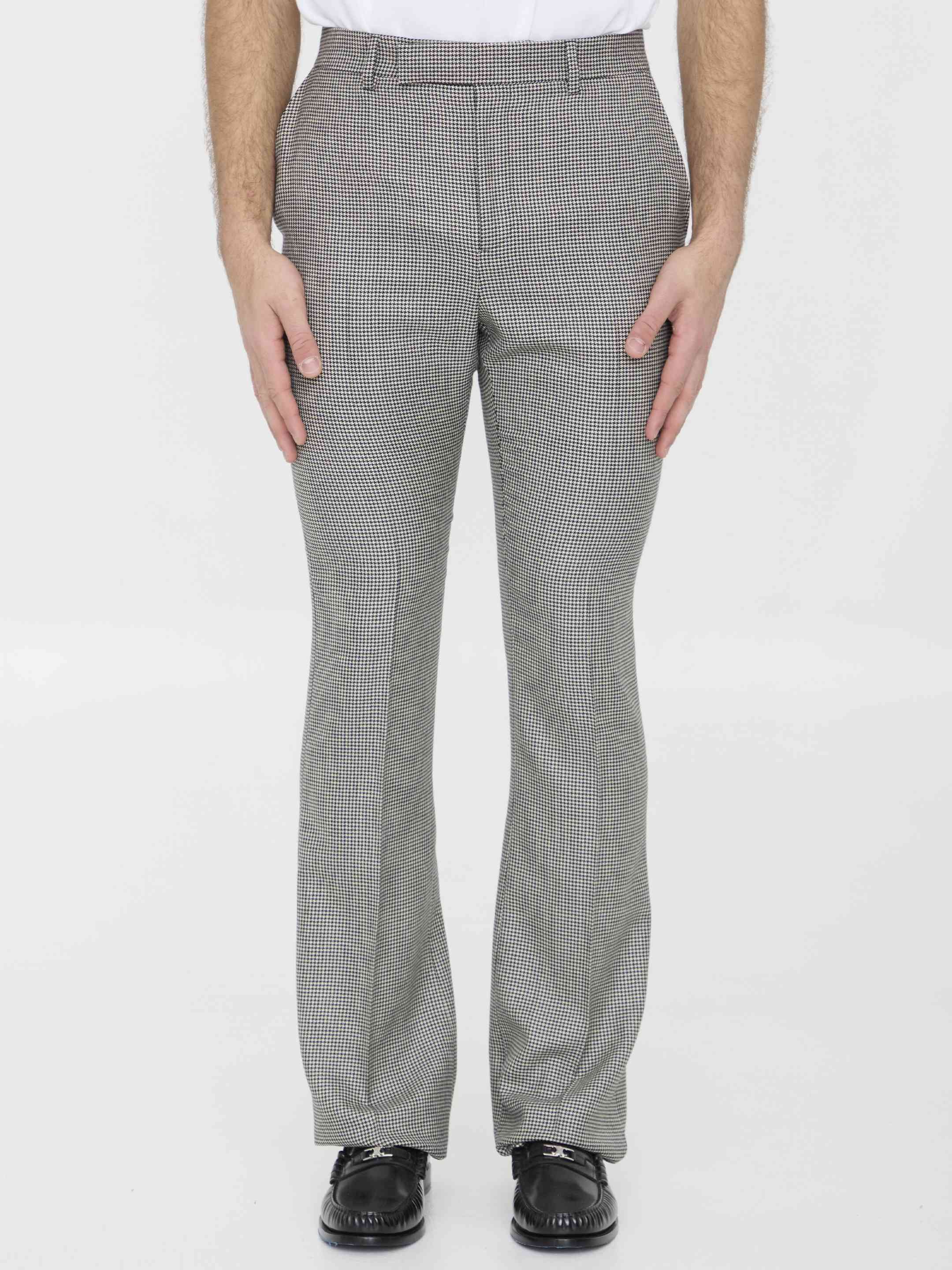 Celine o1bcso1str1025 2P032661T Wool And Cashmere Pant Craie/Noir Size US 32 / EU 48 - 1 Thumbnail