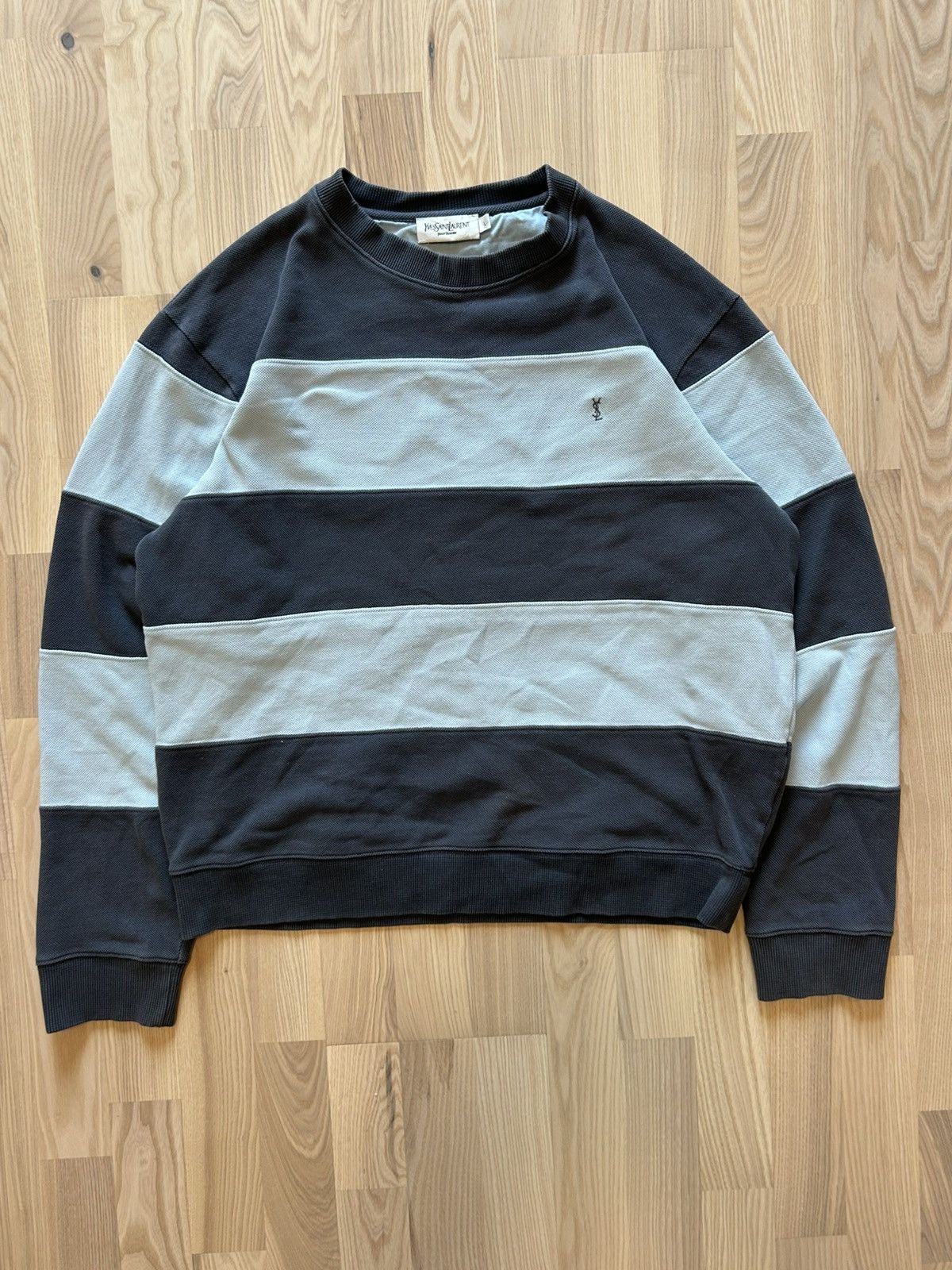 Yves Saint Laurent Yves Saint Laurent Pour Homme Striped Relaxed Crewneck Size US L / EU 52-54 / 3 - 1 Thumbnail