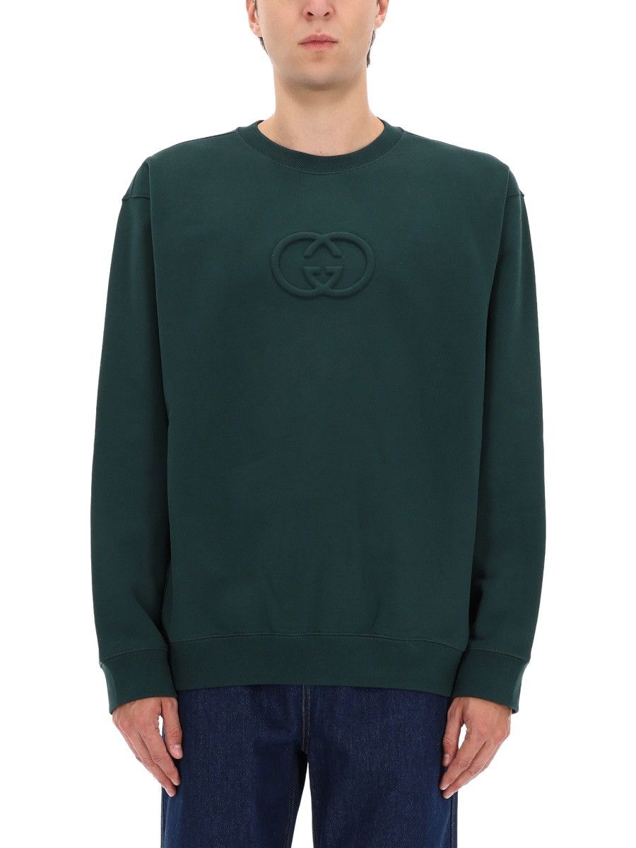 Gucci GUCCI SWEATSHIRT WITH LOGO - GREEN Size US M / EU 48-50 / 2 - 1 Thumbnail