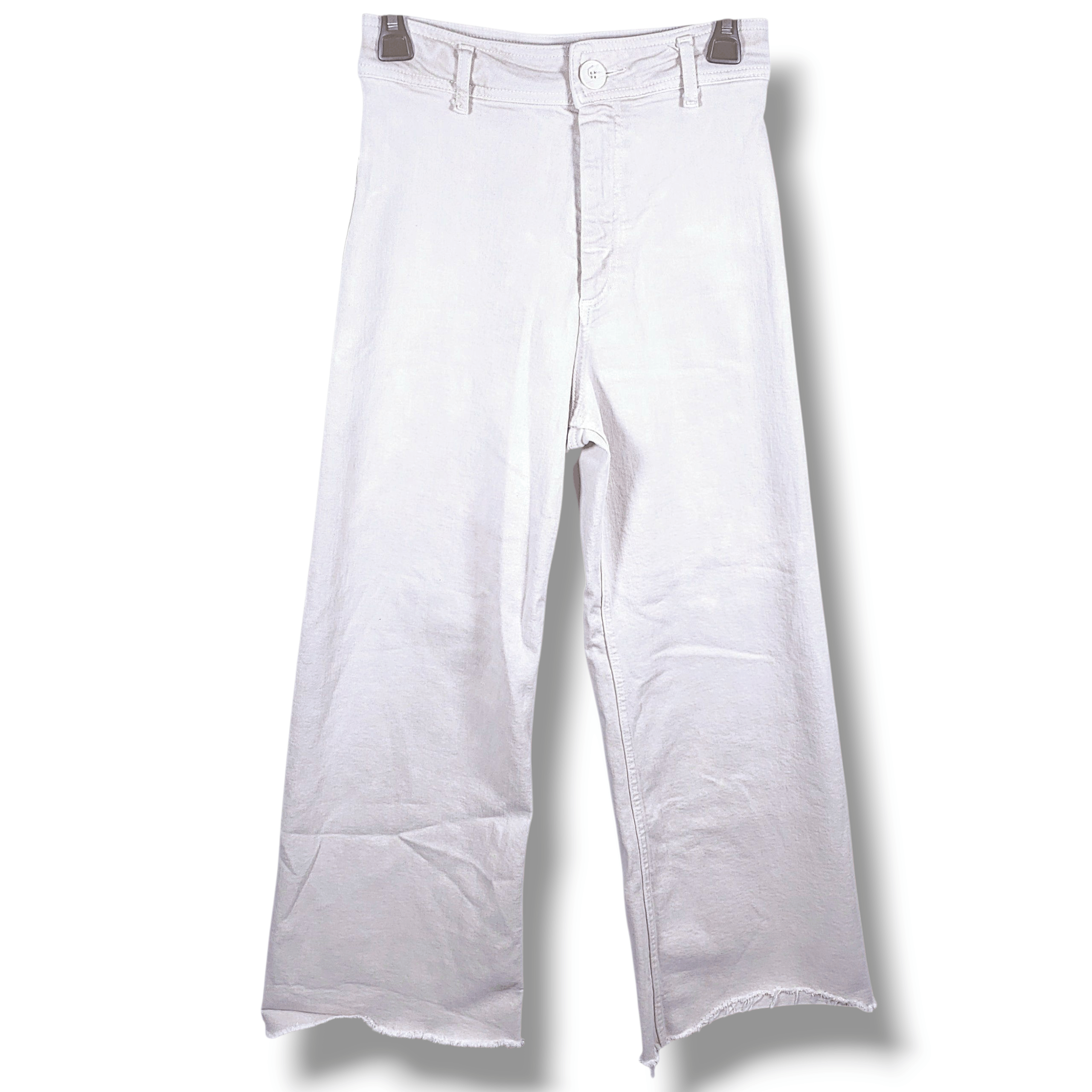 Zara Zara High Rise Wide Leg Trousers Cream US 4 | Minimalist Y2K Size 28" / US 6 / IT 42 - 1 Thumbnail