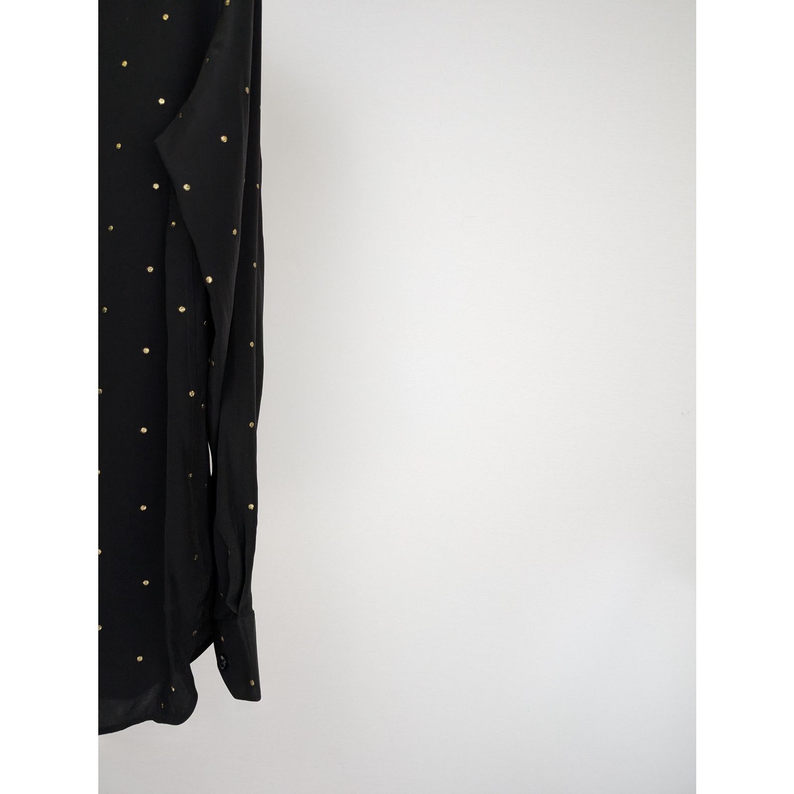 Saint Laurent Paris o1rshd1 Black with Gold Dots Button up Shirt in Black Size US M / EU 48-50 / 2 - 10 Thumbnail