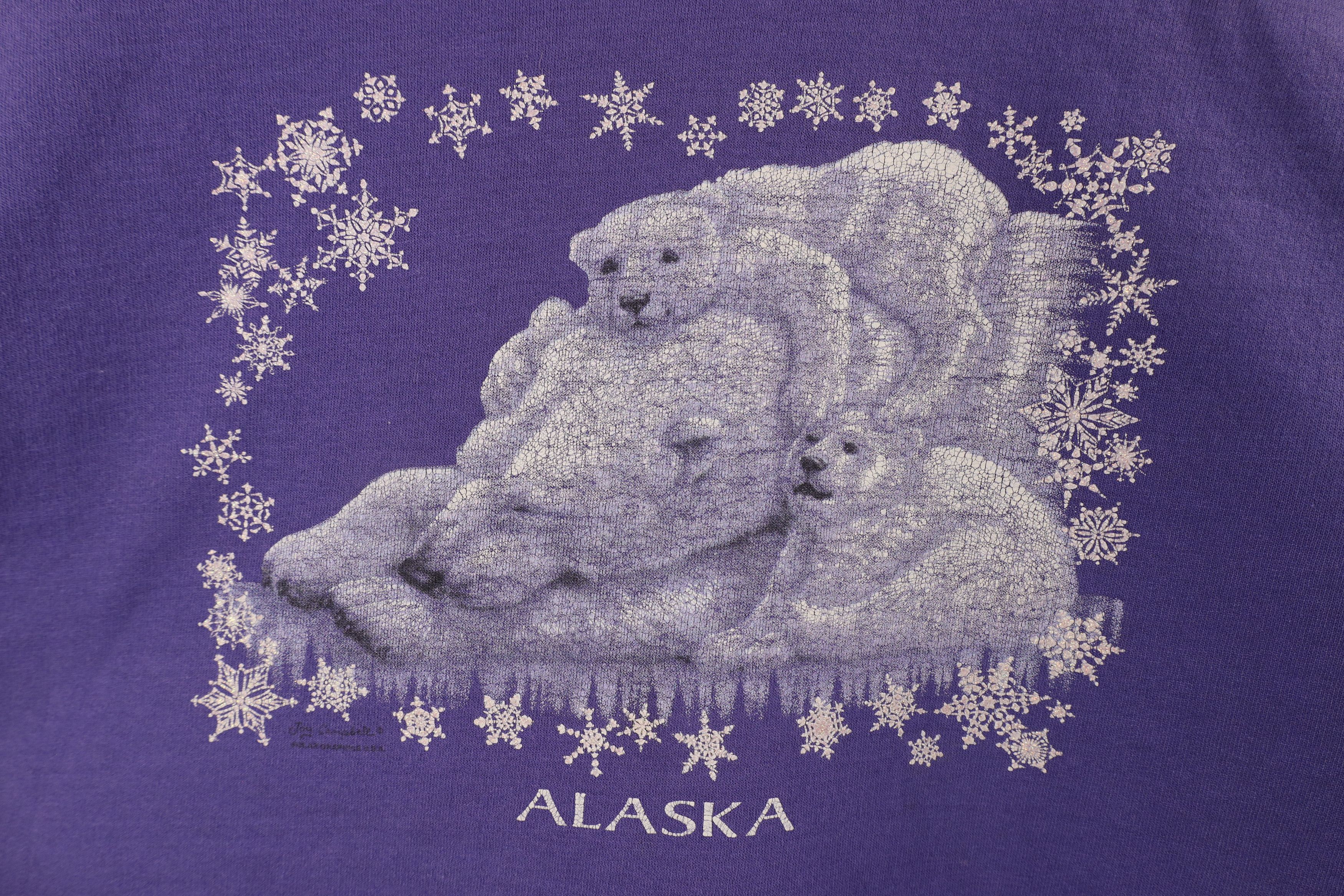 Vintage Vintage 90s Streetwear Alaska Polar Bear Sweatshirt Size L / US 10 / IT 46 - 4 Thumbnail