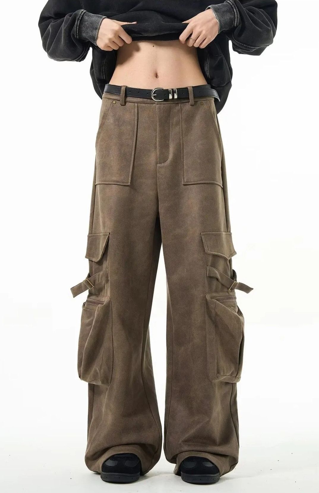 Japanese Brand × Jean Straight Leg Cargo Pants Size US 29 - 2 Thumbnail