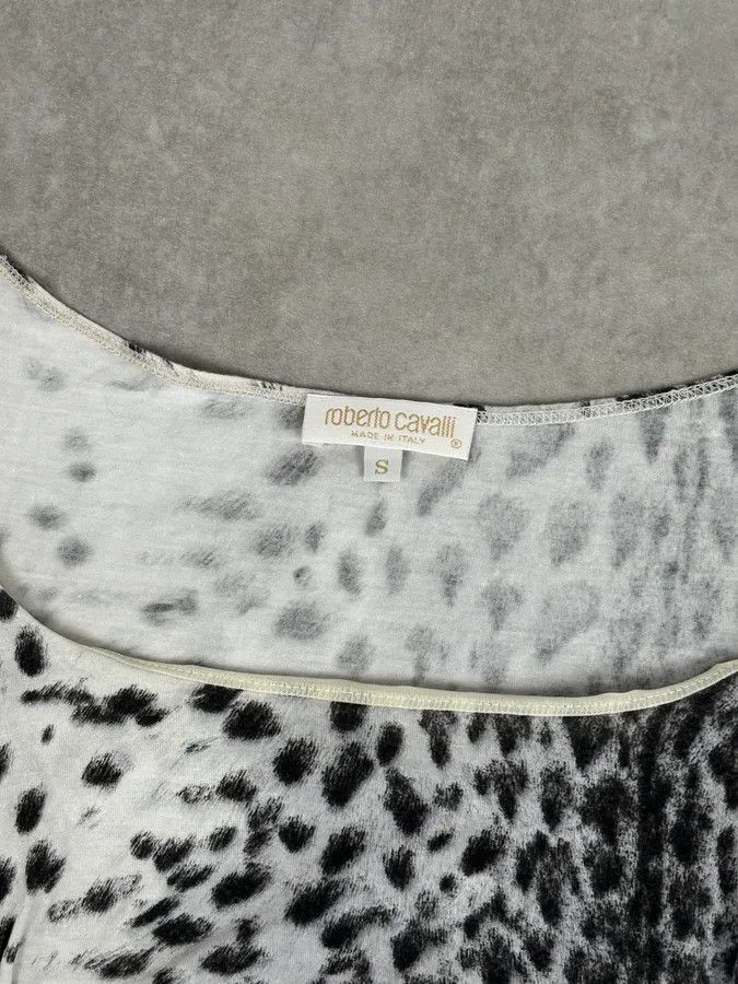 Roberto Cavalli Roberto Cavalli Black White Leopard Print T-Shirt Size S / US 4 / IT 40 - 4 Thumbnail