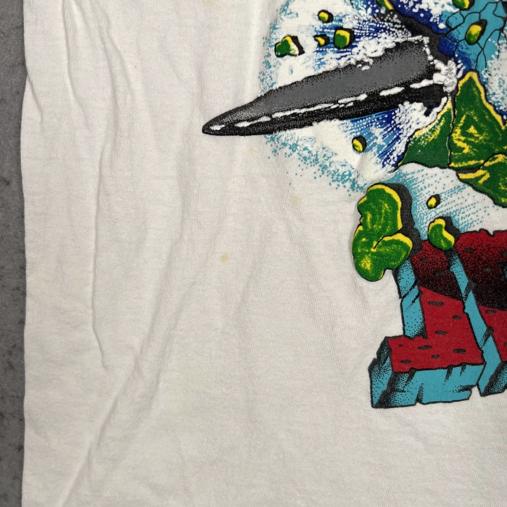 Jerzees VINTAGE JERZEES Jaws T Shirt - Adult Mens Medium White Cotton Crew Neck Short Sleeve USA Made Graphic 1993 Merch Mens Size US M / EU 48-50 / 2 - 7 Thumbnail