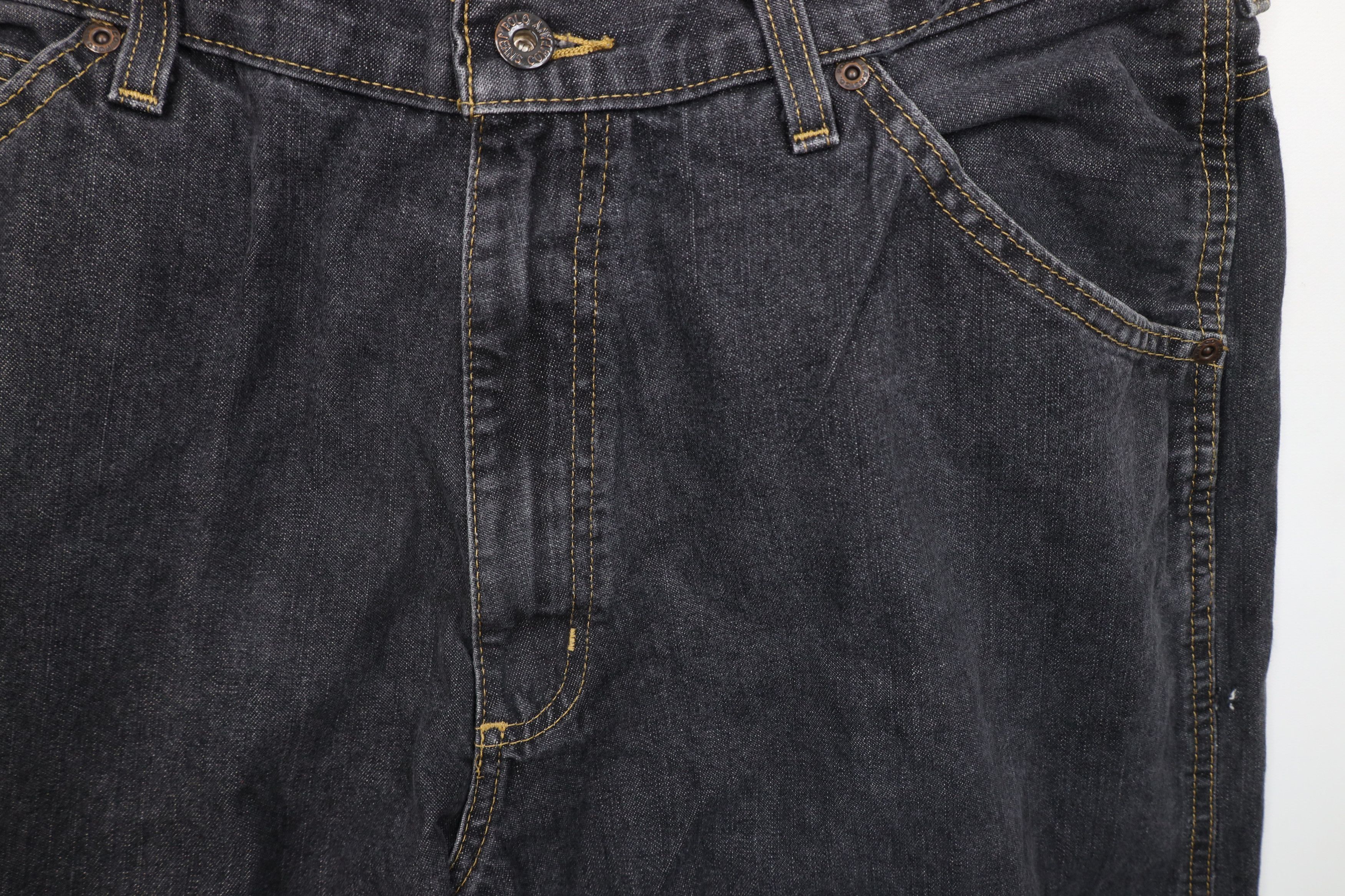 Ralph Lauren × Vintage Vintage 90s Ralph Lauren Out Wide Leg Carpenter Jeans Black Size US 34 / EU 50 - 9 Thumbnail