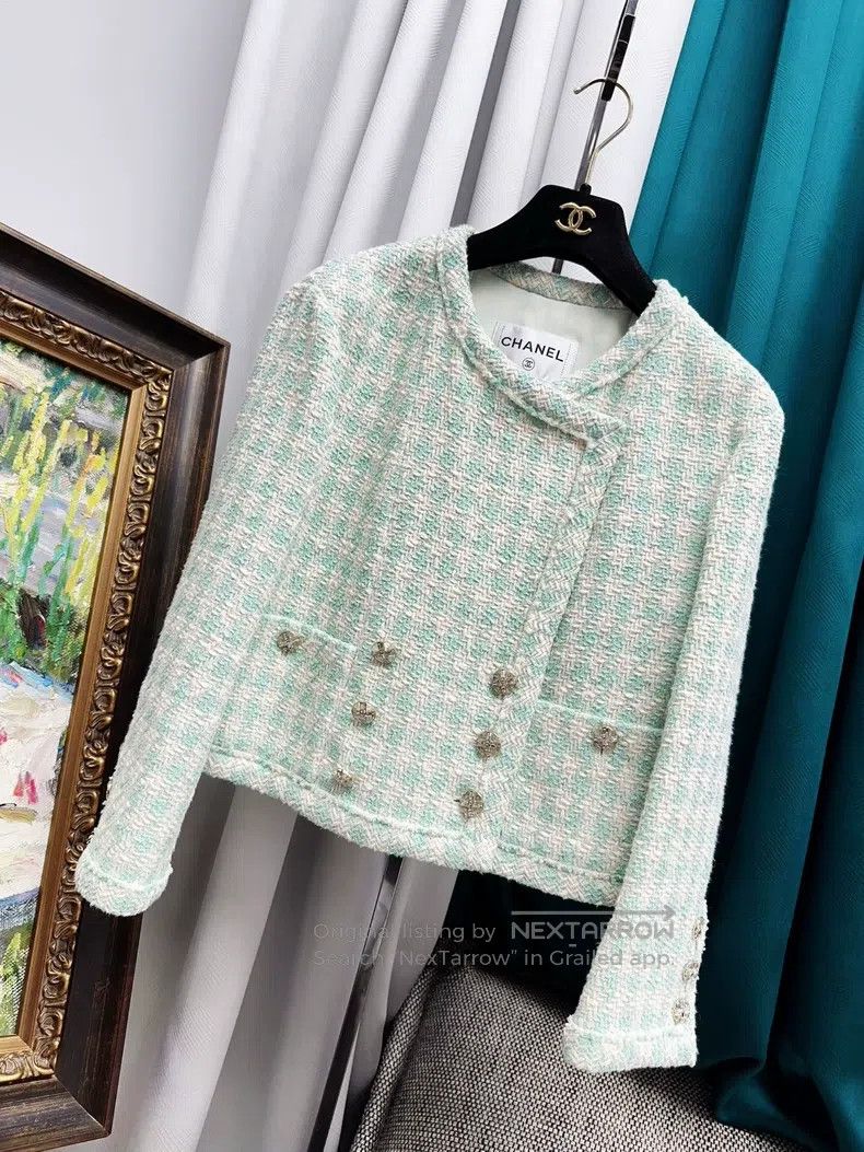 Chanel Chanel 23S spring and summer mint green double-breasted pl Size XS / US 0-2 / IT 36-38 - 7 Thumbnail