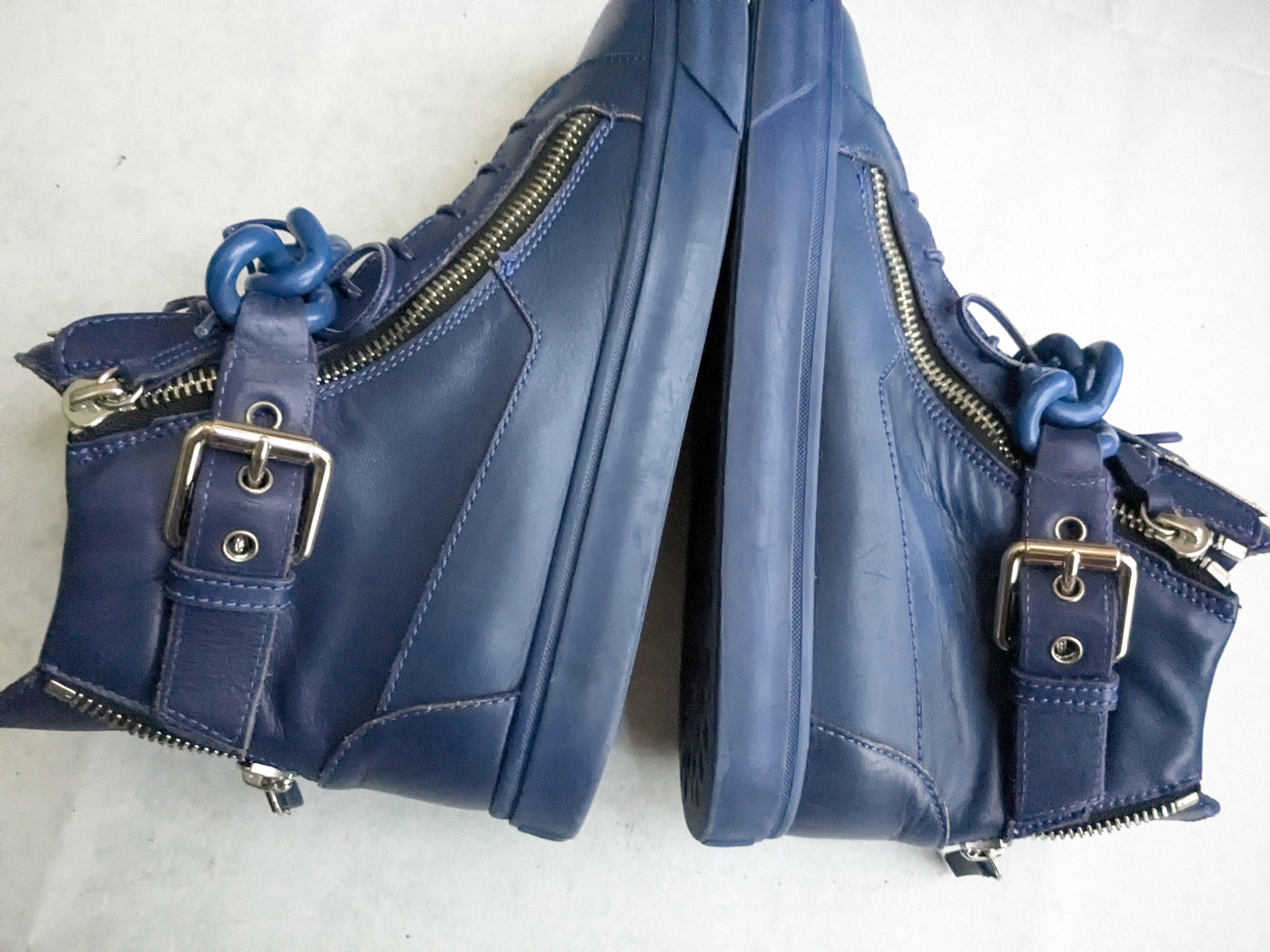 Giuseppe Zanotti Giuseppe Zanotti Chain Sneakers Blue 10 43 High Tops Leather Size US 10 / EU 43 - 9 Thumbnail