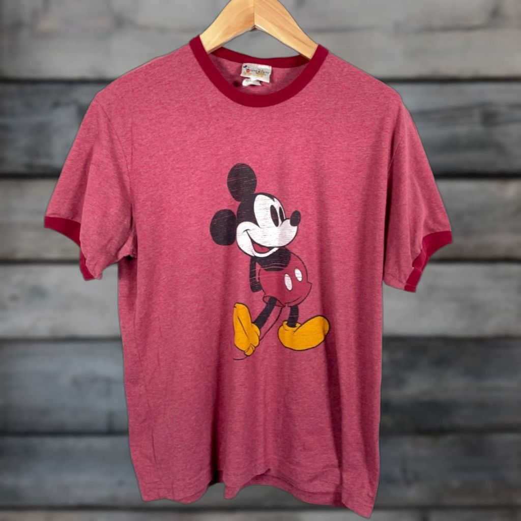 Disney Disney Mickey Mouse T-Shirt Adult XL Red 50/50 90s VTG Vintage Logo Crew Neck Short Sleeve Men Mens Size US L / EU 52-54 / 3 - 1 Thumbnail