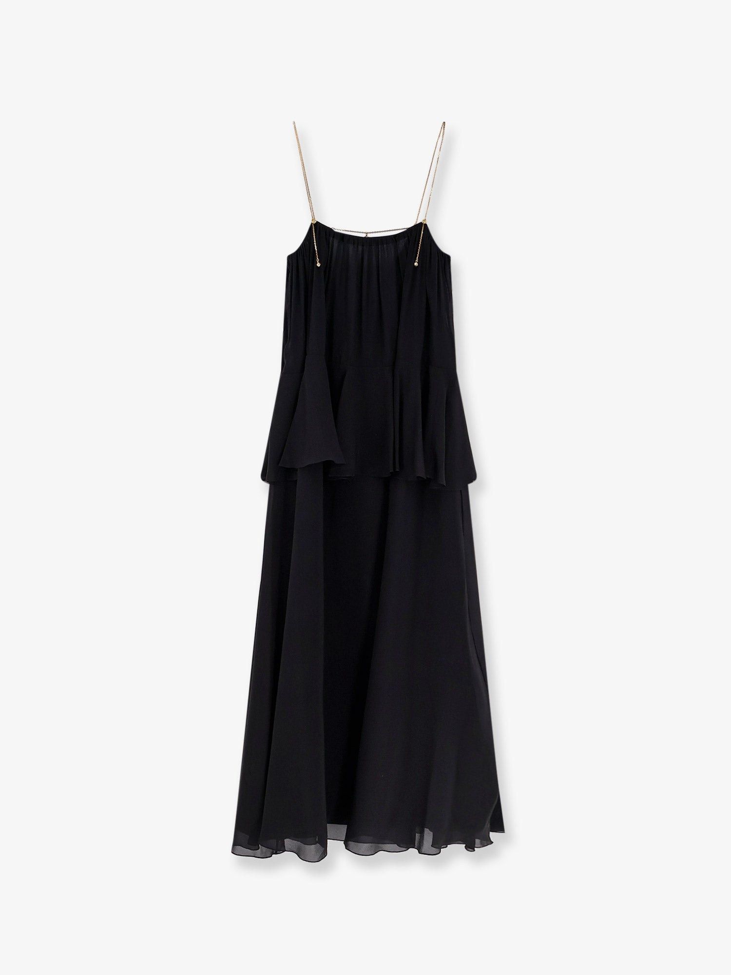 Chloe Flounced Silk Long Dress Size M / US 6-8 / IT 42-44 - 1 Thumbnail
