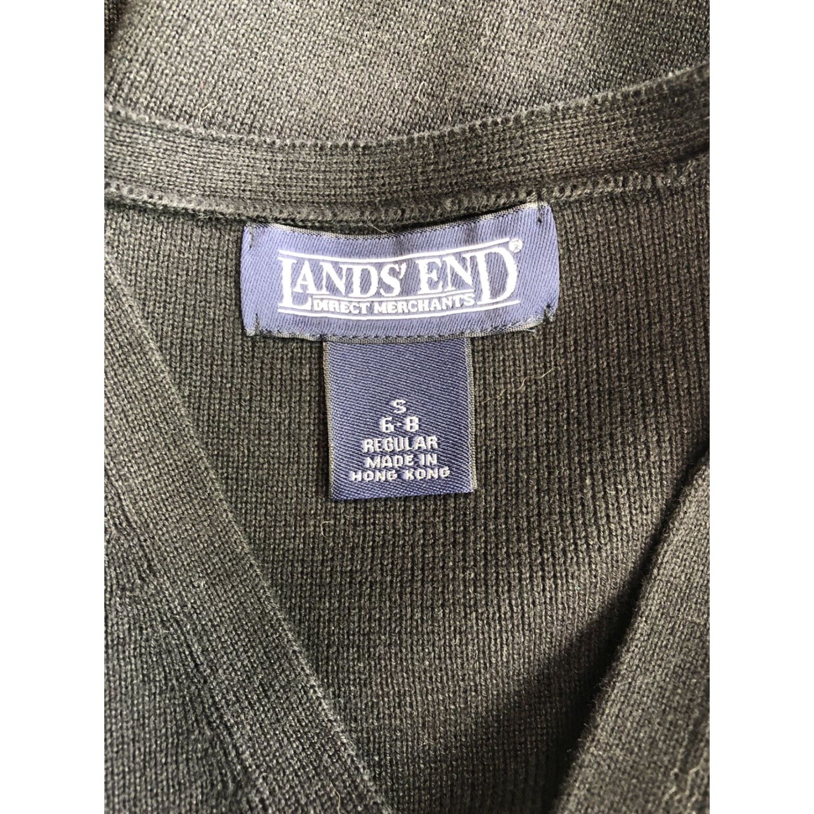 Lands' End VINTAGE Lands' End Cardigan Black Knit Small Womens Made In Hong Kong Size S / US 4 / IT 40 - 6 Thumbnail