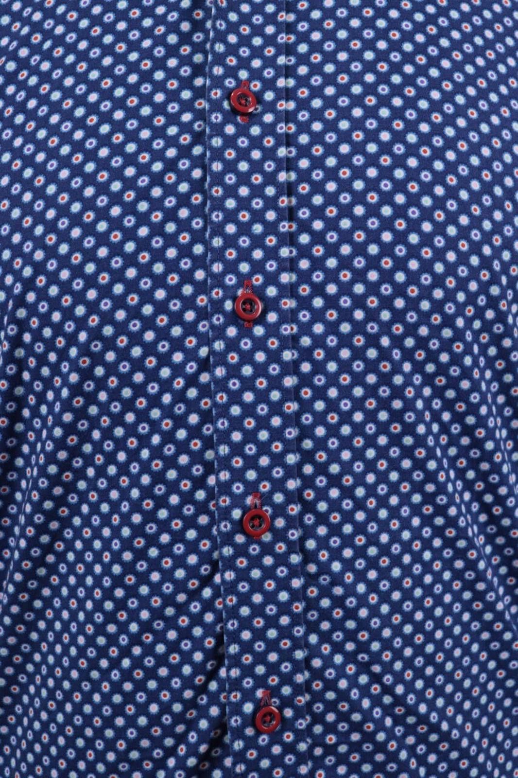 Designer CLAUDIO LUGLI Blue Dotted Button Down Shirt Size M Size US M / EU 48-50 / 2 - 8 Thumbnail