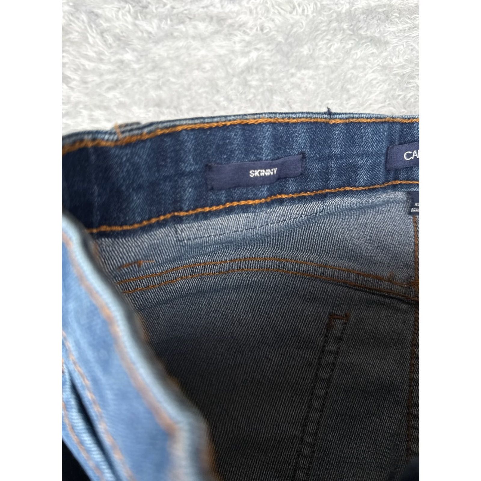 Calvin Klein Calvin Klein Jeans Women Blue Denim 14 Straight Skinny Mid 28x28 Cotton Blend 5-Pocket Zipper Distressed Embroidered Size 36" / US 14 / IT 50 - 7 Thumbnail