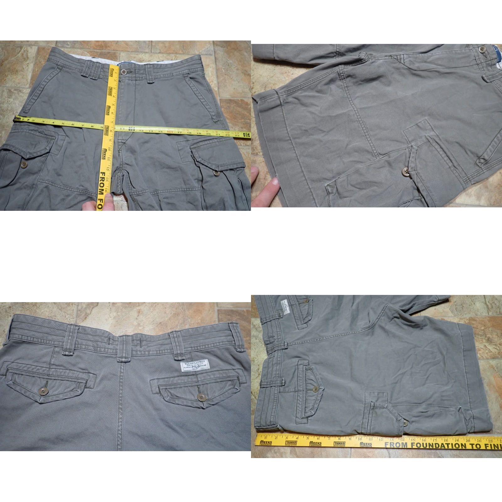 Polo Ralph Lauren VINTAGE Polo Ralph Lauren Cargo Shorts Men 35 Gray Canvas Outdoor Military Distressed High-Rise Size US S / EU 44-46 / 1 - 8 Thumbnail