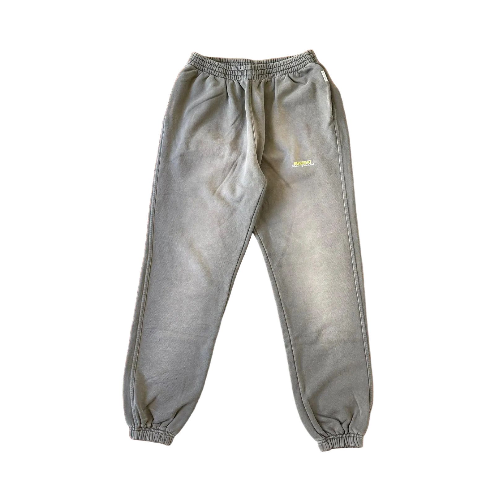 Represent Clo. Washed Olive Patron of the Club Logo Sweatpants Size US 32 / EU 48 - 1 Thumbnail