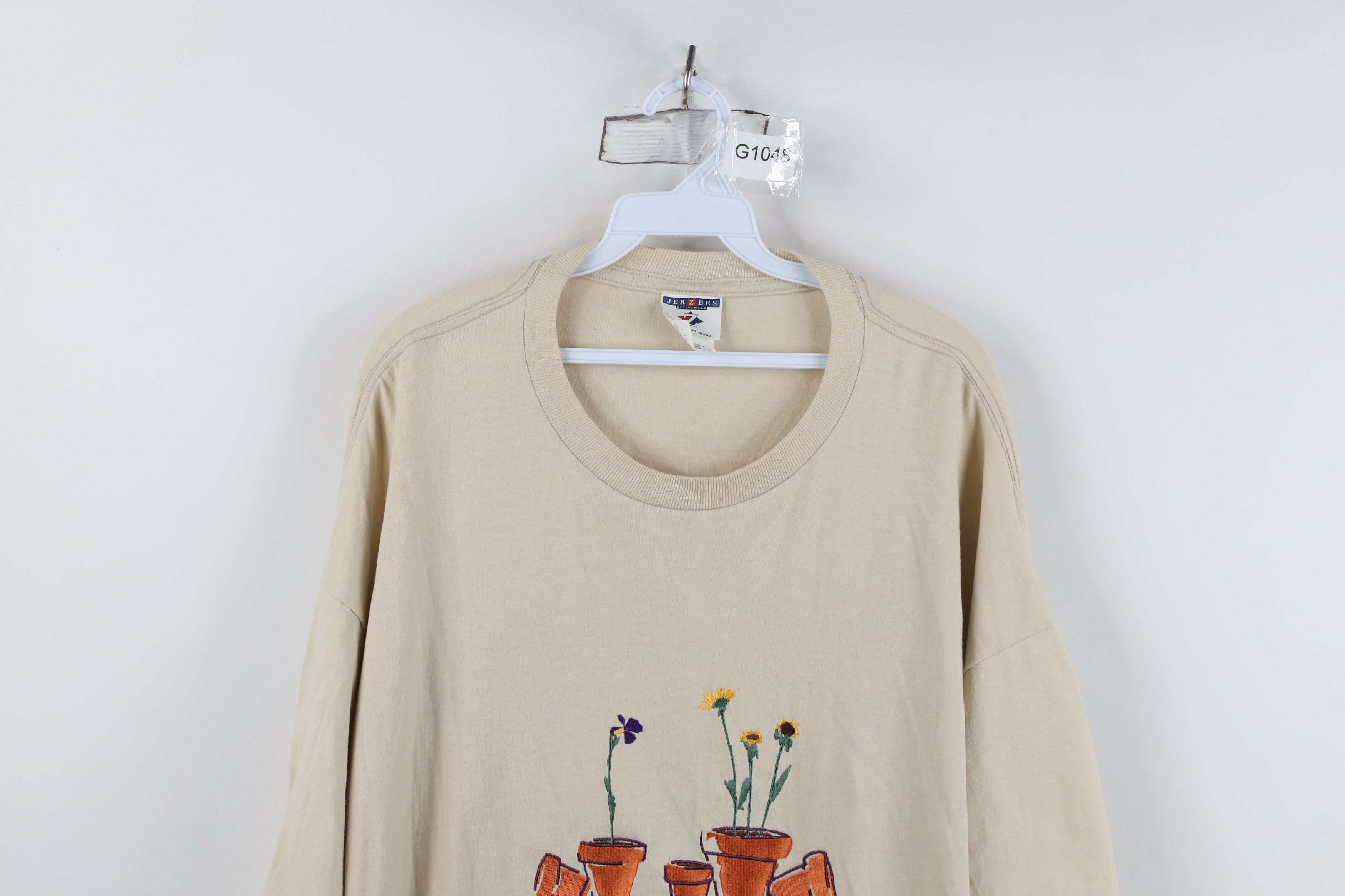 Vintage Vintage 90s Streetwear Garden Flower Pot Sunflower T-Shirt Size XXL / US 16-18 / IT 52-54 - 2 Thumbnail