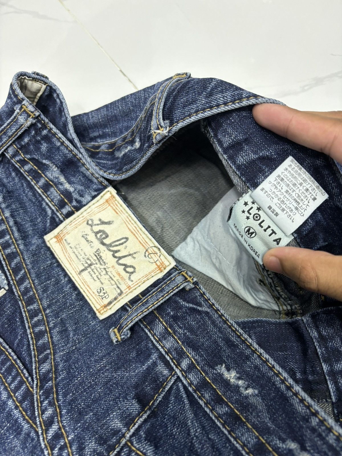 If Six Was Nine × Japanese Brand × Le Grande Bleu (L.G.B.) RARE🔥LOLITA DISTRESS RIPS DENIM JEANS HYPE Size US 32 / EU 48 - 8 Thumbnail