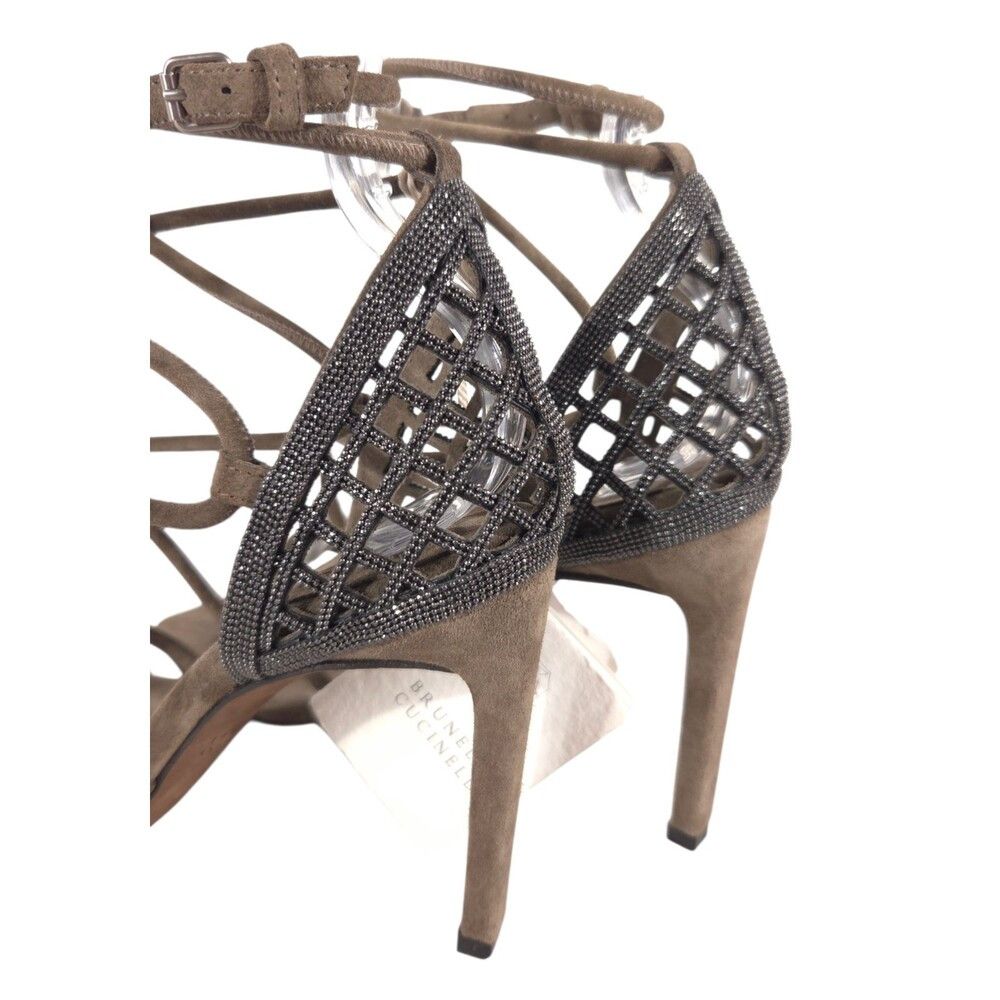 Brunello Cucinelli Brunello Cucinelli Monili Cage Suede Lace Up Heel US 6 EU 36 Size US 6 / IT 36 - 7 Thumbnail