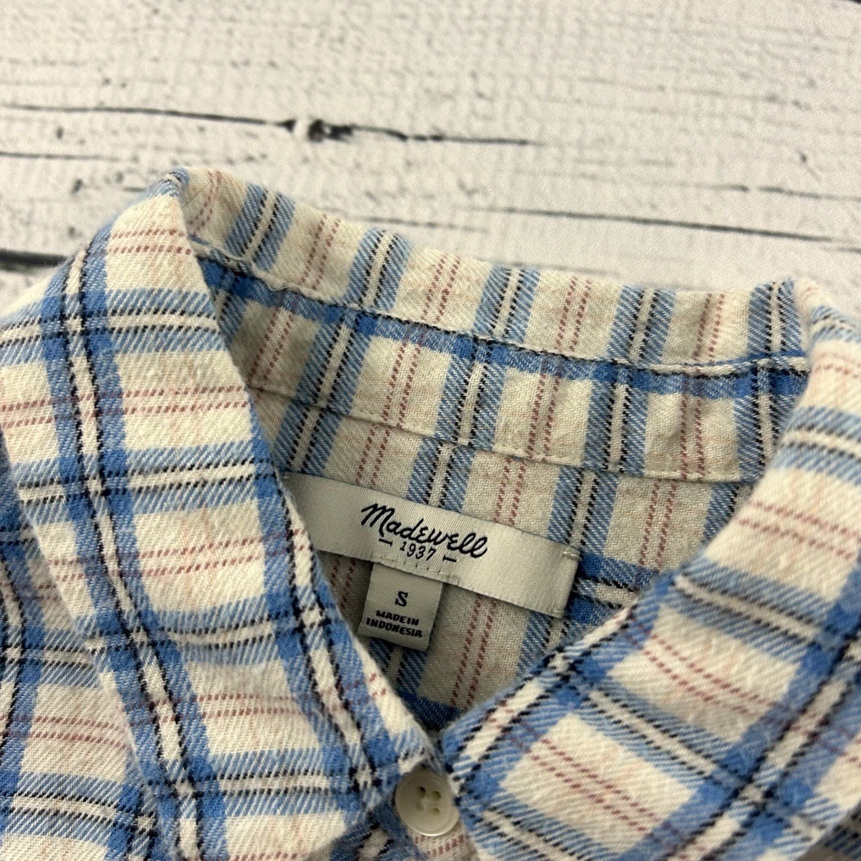 Madewell Madewell Plaid Flannel Button-Up Shirt Women's Small White Blue Sleeve Long Shirt Mens? Size S / US 4 / IT 40 - 2 Thumbnail