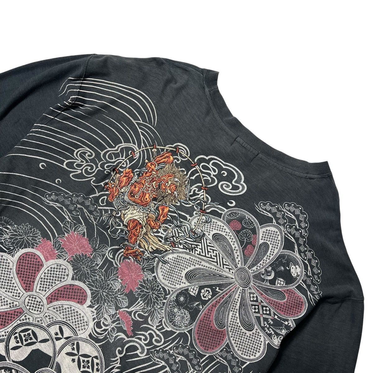 Japanese Brand Crazy Karakuri Tamashii Y2k Printed Beautiful Faded Shirt Size US XXL / EU 58 / 5 - 9 Thumbnail