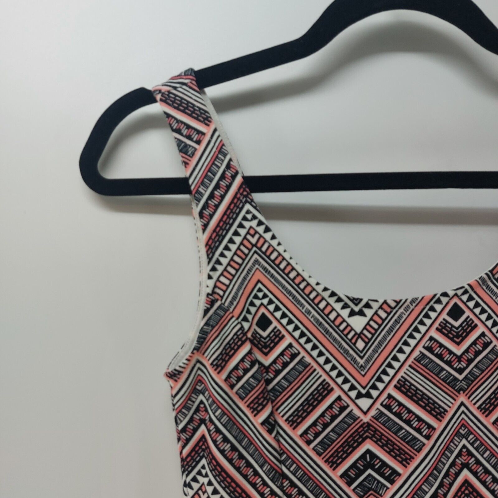 Divided Divided Women's Zig Zag Black Whtie Coral Sleeveless Dress 6 Size M / US 6-8 / IT 42-44 - 6 Thumbnail