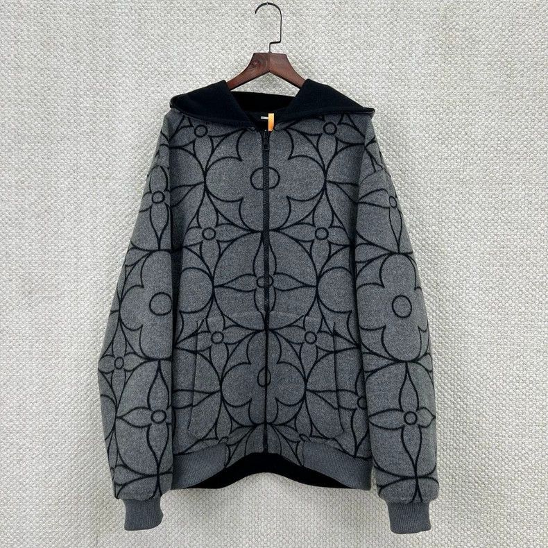 Louis Vuitton Louis Vuitton Grey floral hooded sweatshirt Size US L / EU 52-54 / 3 - 1 Thumbnail