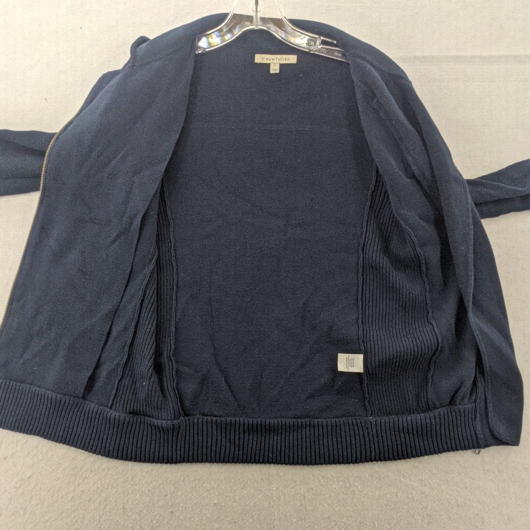 Vintage 41Hawthorn navy blue knit moto zipper sweater cardigan jacket L Womens Size L / US 10 / IT 46 - 6 Thumbnail