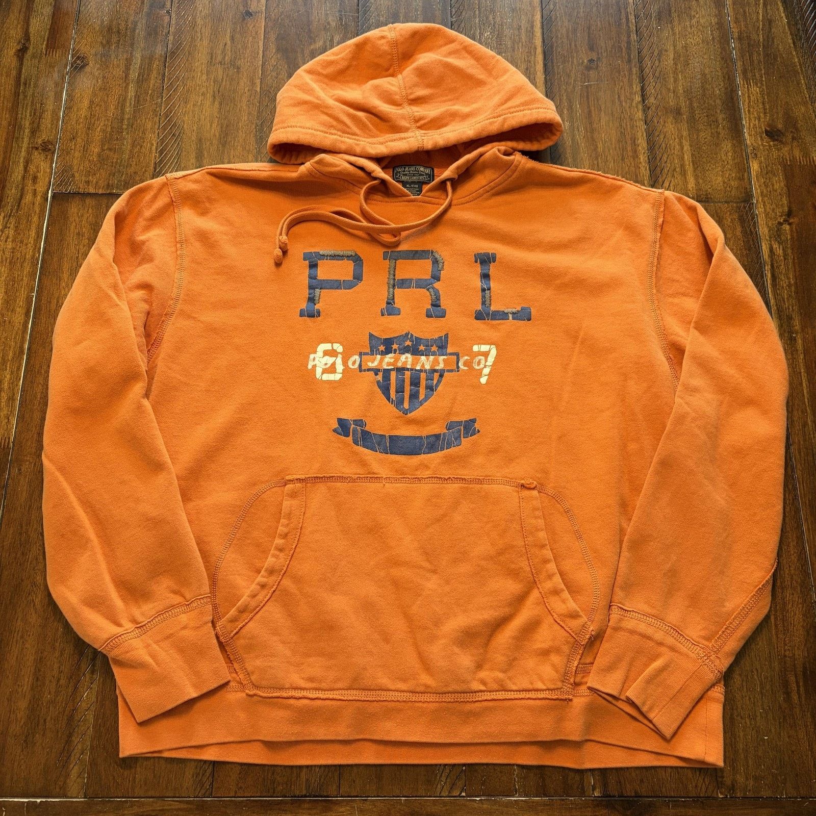 Polo Ralph Lauren Polo Jeans Company Hoodie Sweatshirt XL Orange PRL Shield Size US XL / EU 56 / 4 - 2 Thumbnail