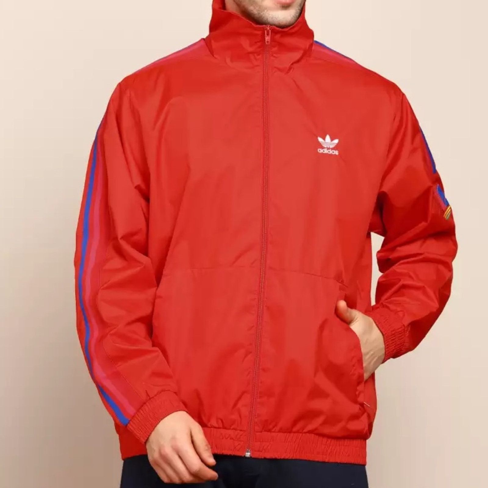 Adidas Adidas 3D Trefoil 3-Stripes Track Jacket Red Rare Size L Size US L / EU 52-54 / 3 - 2 Thumbnail