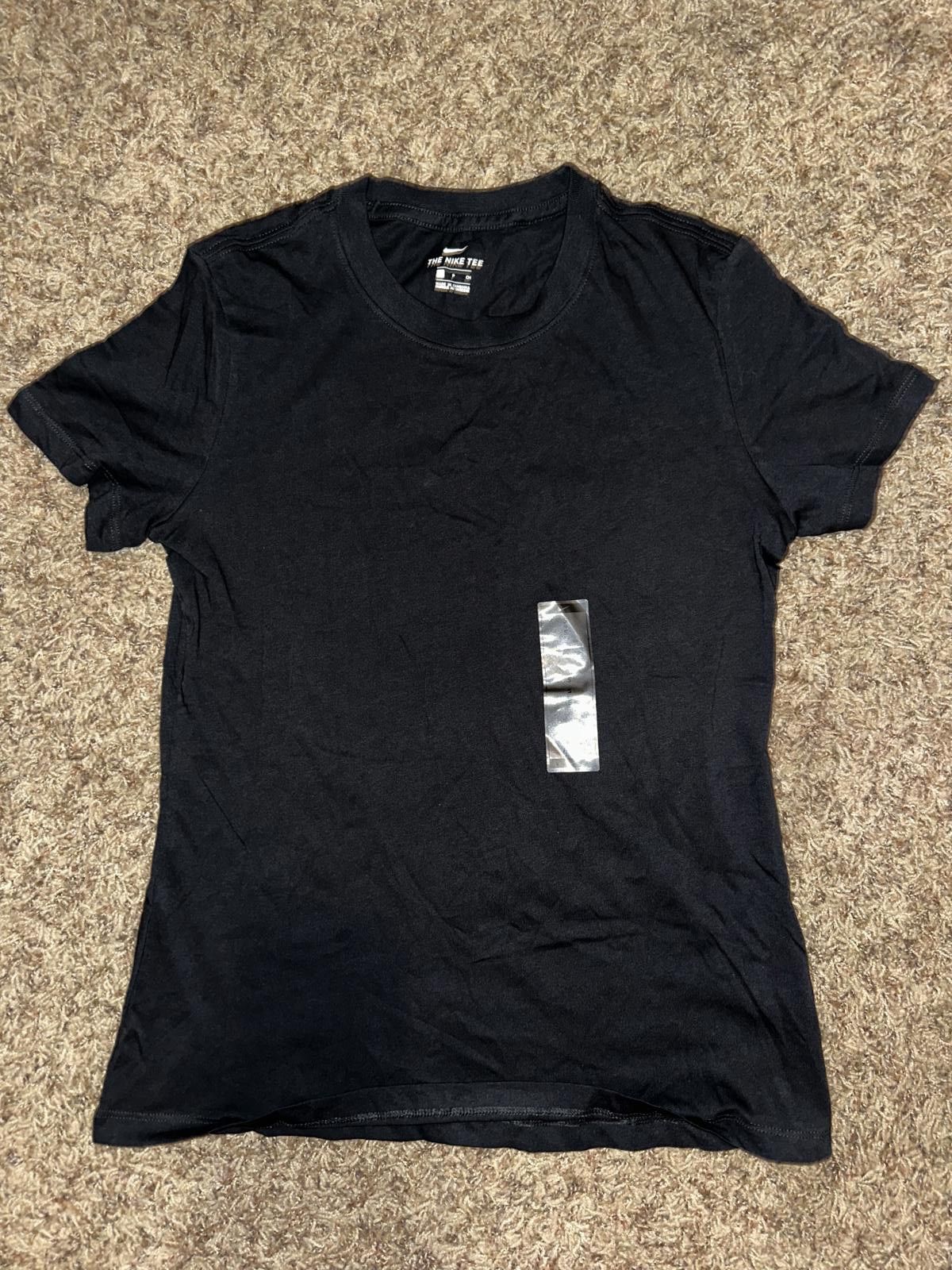 Nike Nike Women's Sportswear Black Blank Short-Sleeve Crew Shirt Size S / US 4 / IT 40 - 1 Thumbnail