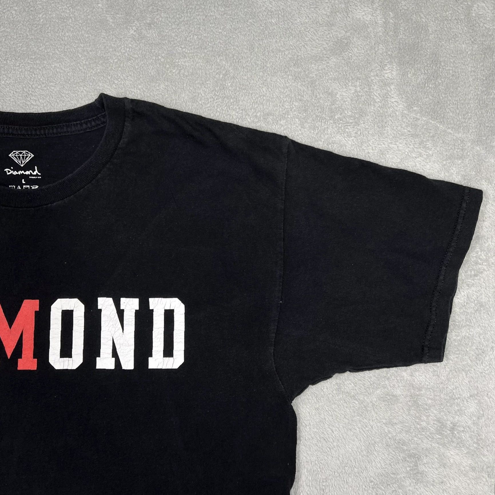 Diamond Supply Co. Diamond Supply Co. Mens T-Shirt Size Large Black Tee Red White Blue Logo Print Size US L / EU 52-54 / 3 - 4 Thumbnail