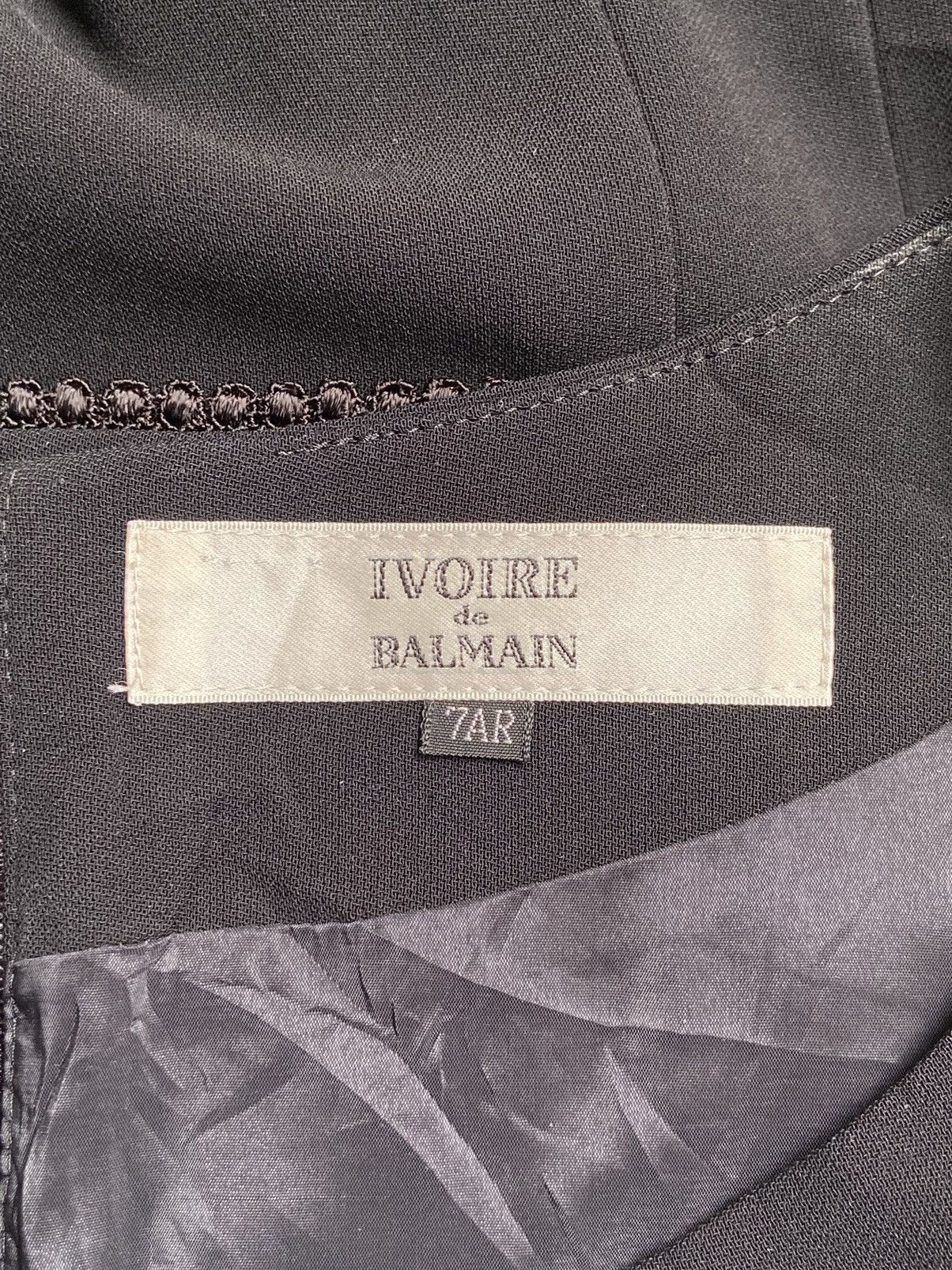 Balmain IVOIRE De BALMAIN Black Dress Size XS / US 0-2 / IT 36-38 - 11 Thumbnail