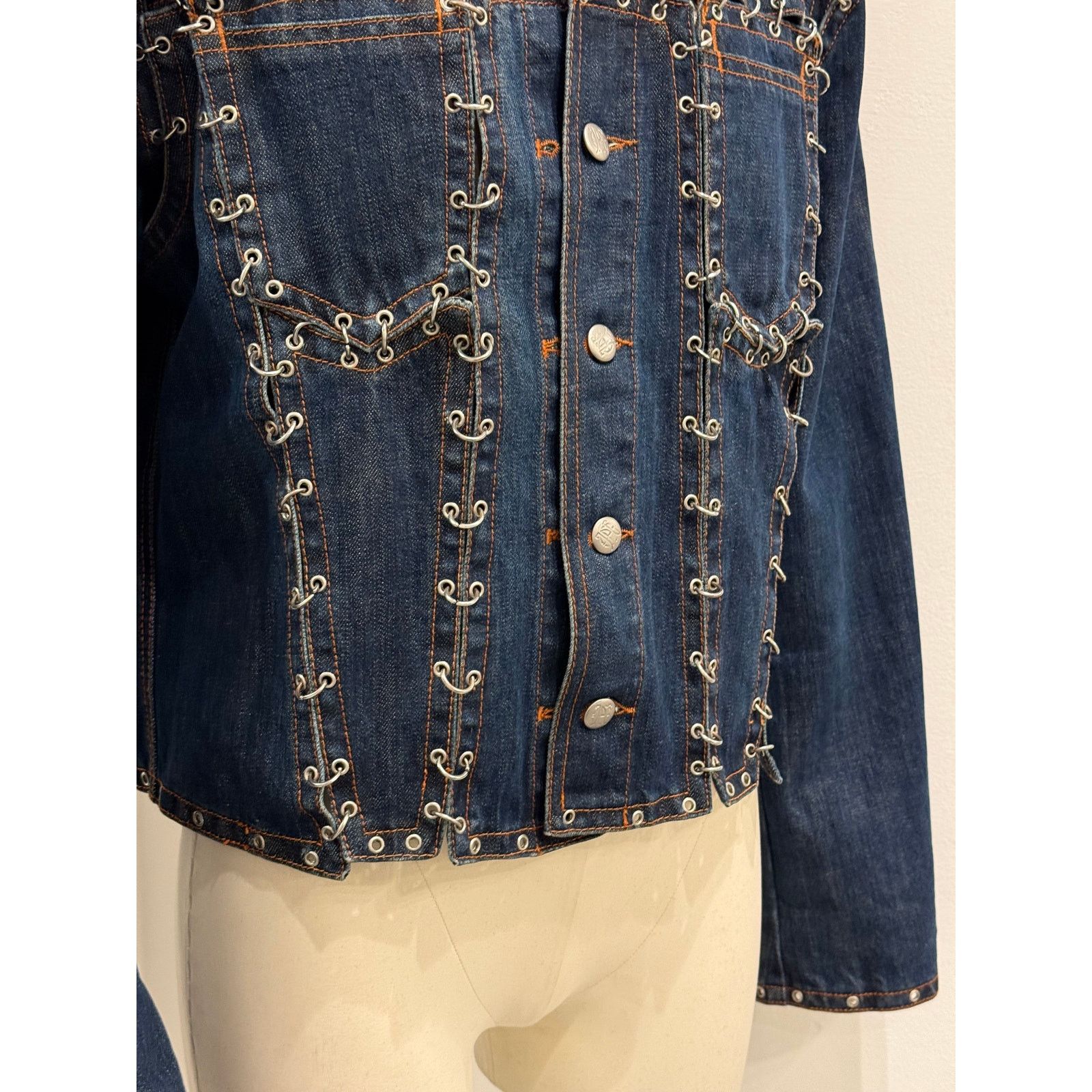 Jean Paul Gaultier 2000s Jean Paul Gaultier pierced patchwork denim jacket Size US L / EU 52-54 / 3 - 5 Thumbnail