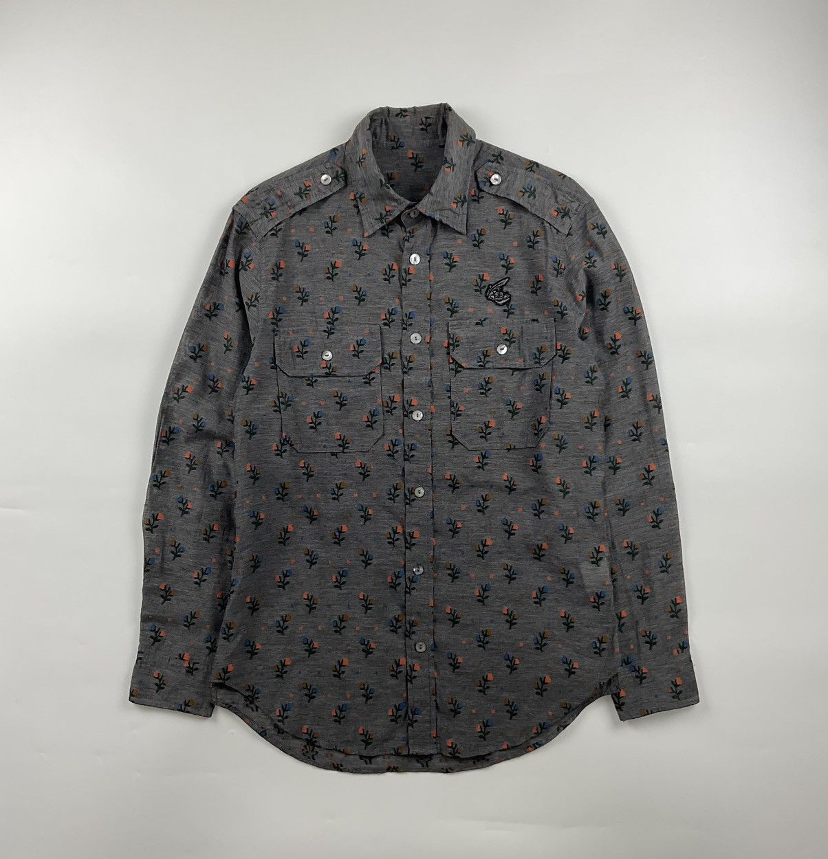 Vivienne Westwood Anglomania Floral Jacquard Military Shirt
