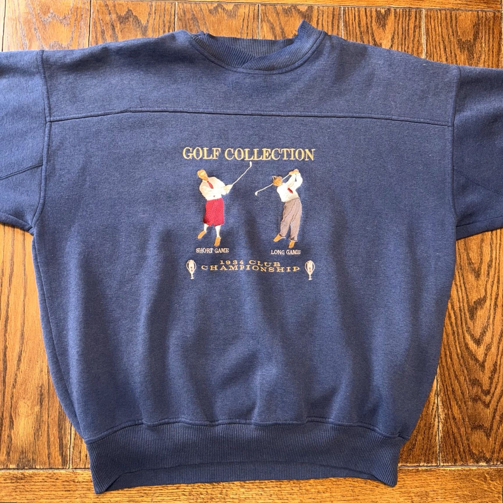 Vintage VINTAGE Crable Sportswear Sweatshirt XL Golf Collection Embroidered 1934 Championship Short Long Game Graphic Print Crew Neck Pullover Men Blue Size US XL / EU 56 / 4 - 2 Thumbnail