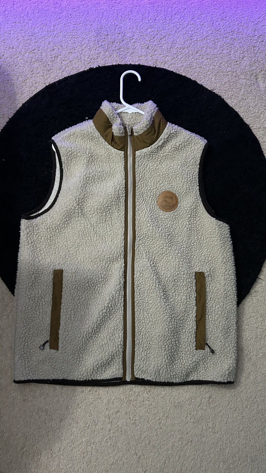Stussy Cream Boa Vest
