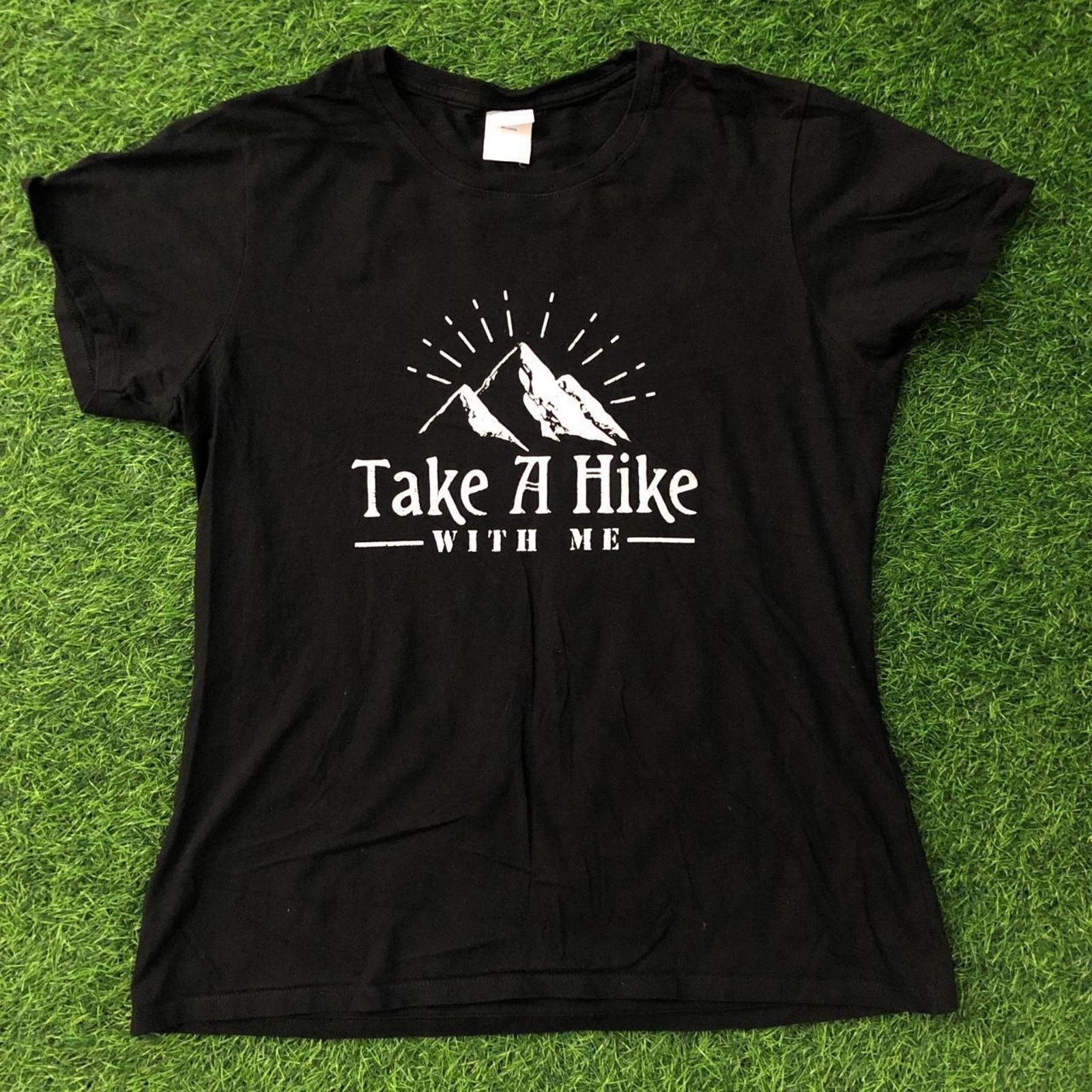 Other Black ‘Take A Hike With Me’ Mountain Graphic Tee Size L / US 10 / IT 46 - 1 Thumbnail