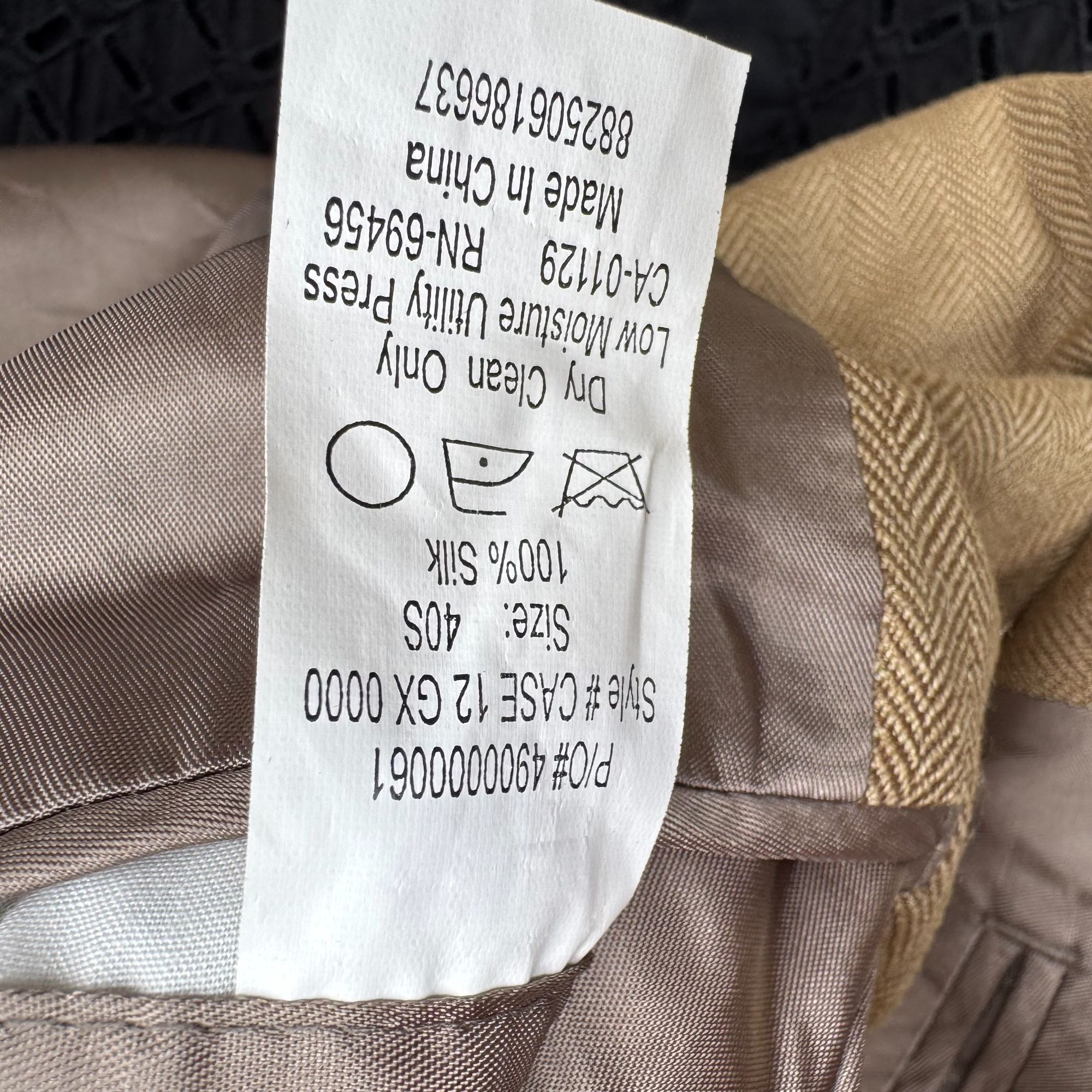 Chaps Chaps Ralph Lauren Vintage Mens Tan Herringbone Blazer Silk Size 42R - 13 Thumbnail