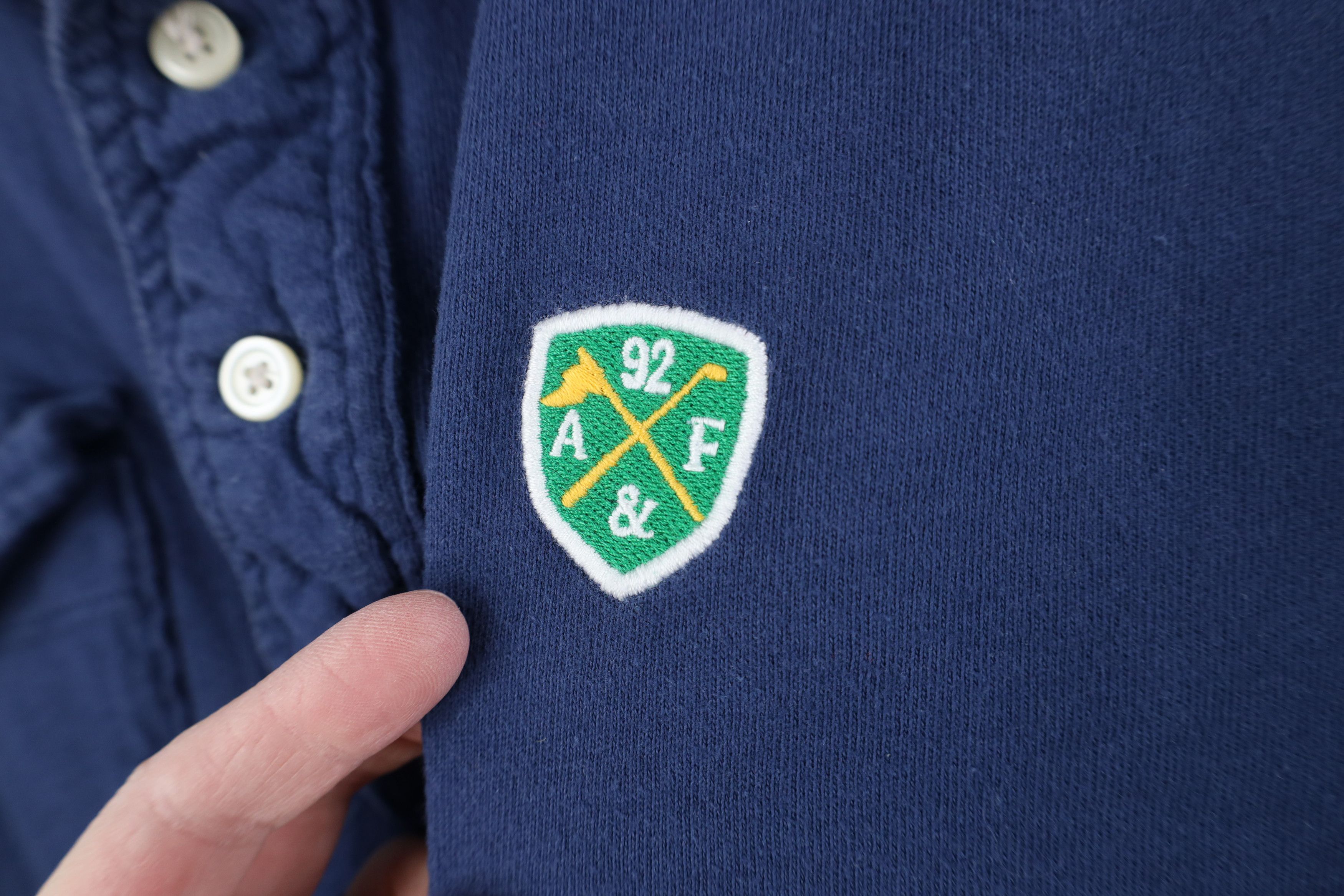Abercrombie & Fitch Vintage 90s Y2K Abercrombie & Fitch Knit Polo Shirt Blue Size US XL / EU 56 / 4 - 4 Thumbnail