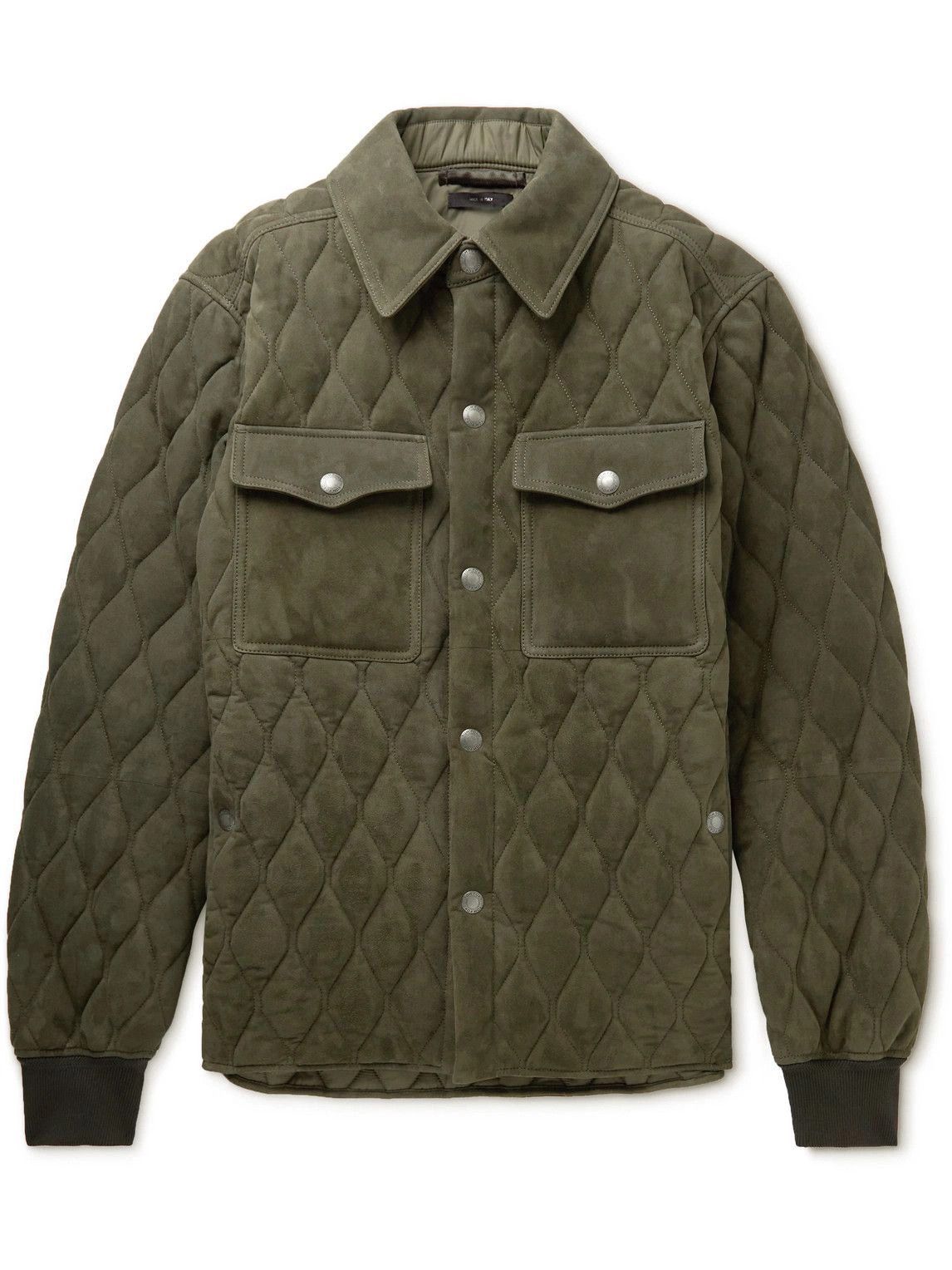 o1loc1c0724 TFL842 Leather Jacket in Dark Olive